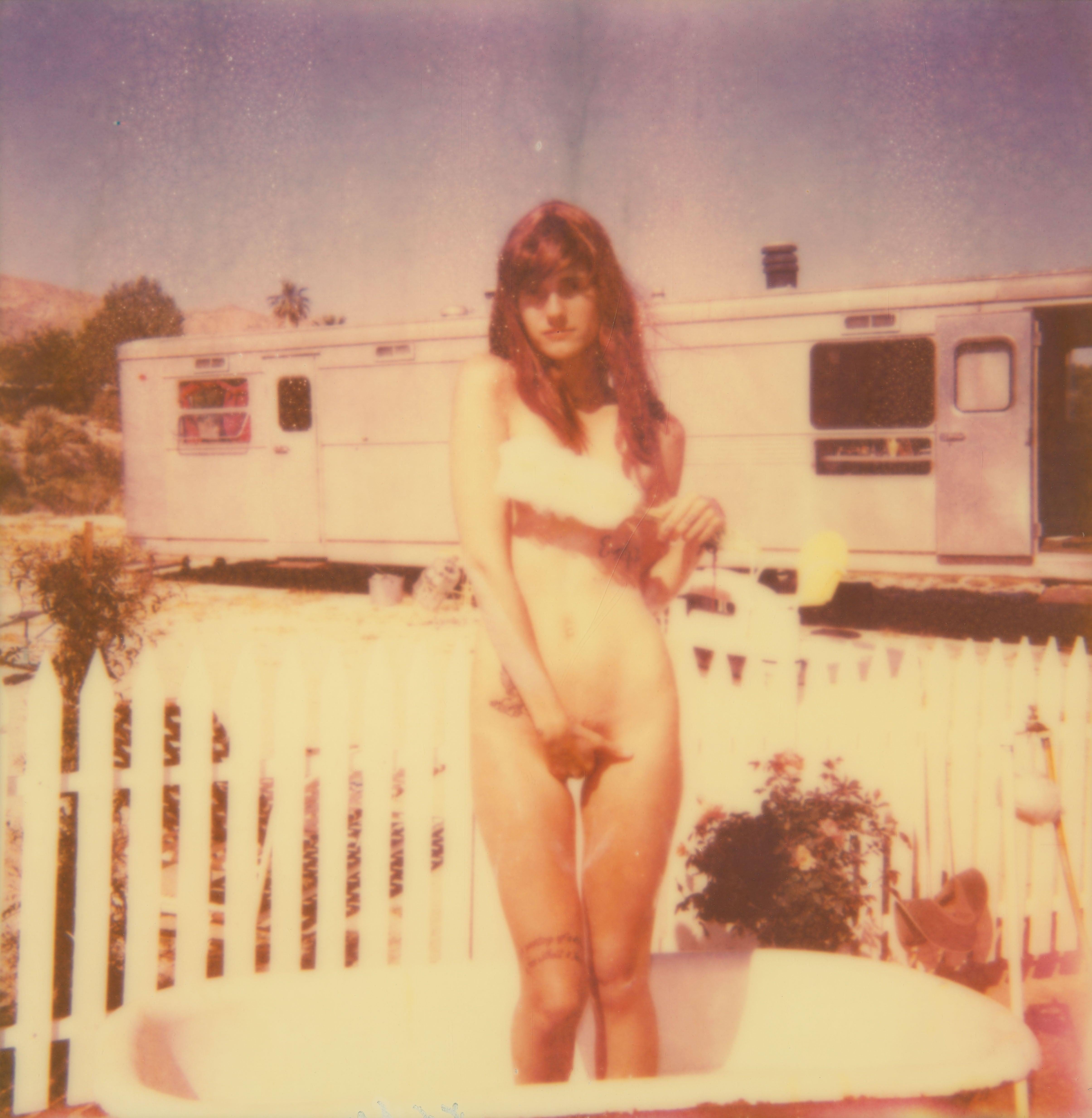 Stefanie Schneider Nude Photograph - The Girl II (Behind the White Picket Fence) - 38x36cm - based on a Polaroid
