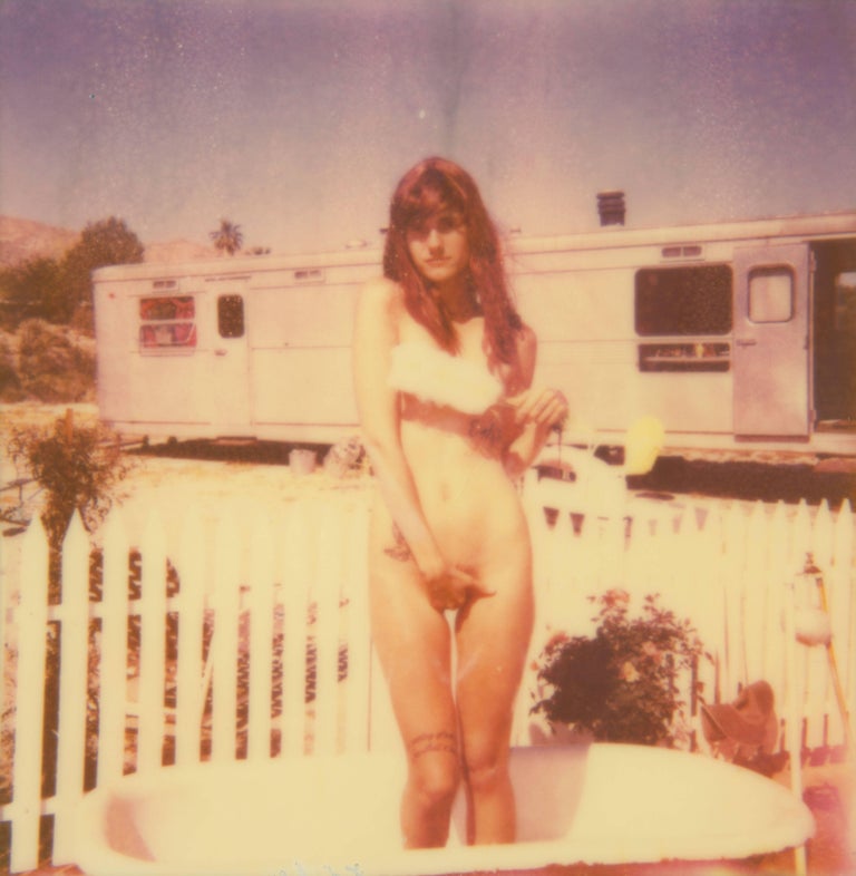 Stefanie Schneider Nude Photograph - The Girl II (Behind the White Picket Fence) - based on a Polaroid, analog, color