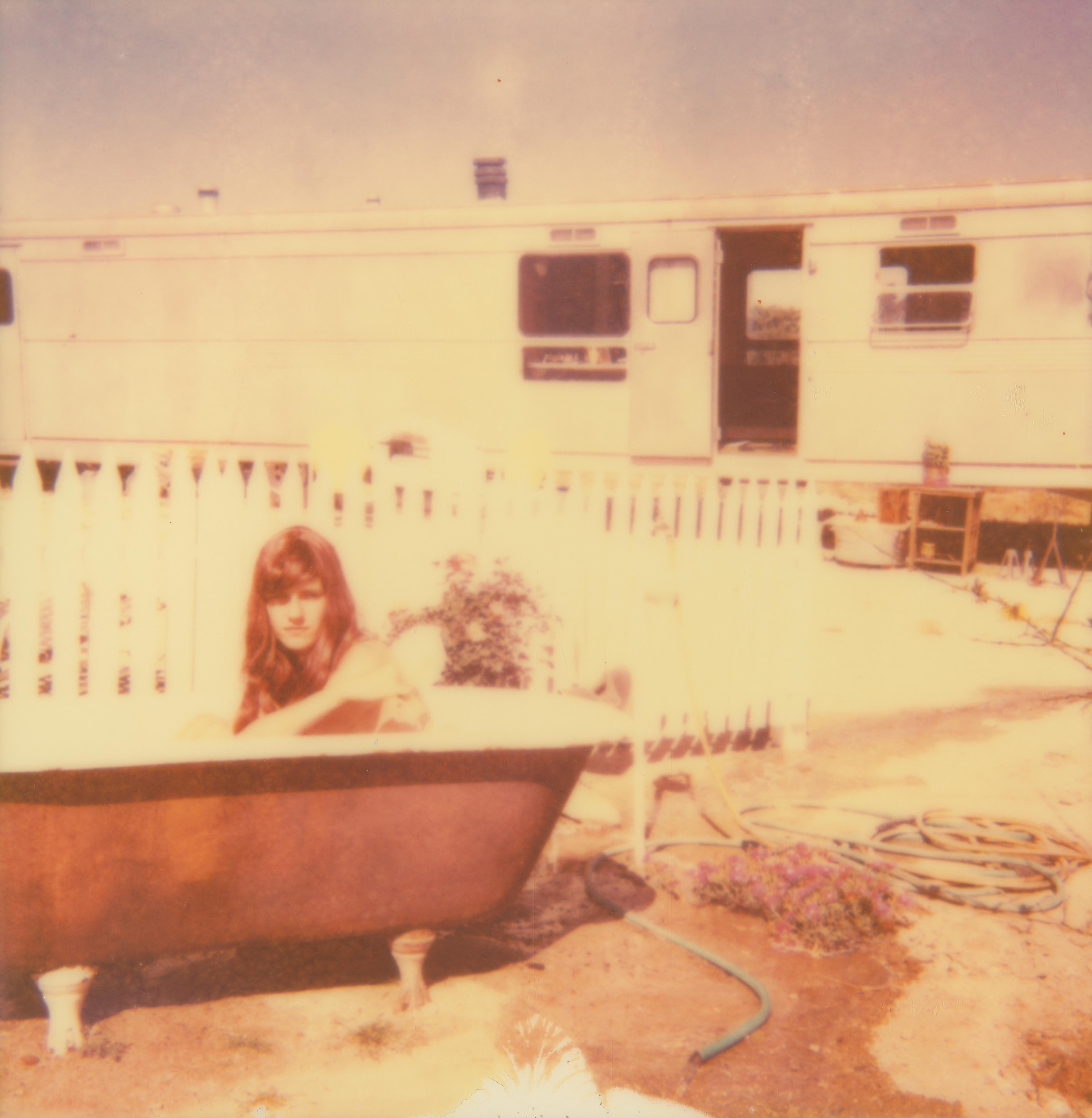 Stefanie Schneider Color Photograph - The Girl III (The Girl behind the White Picket Fence) - Contemporary, Polaroid