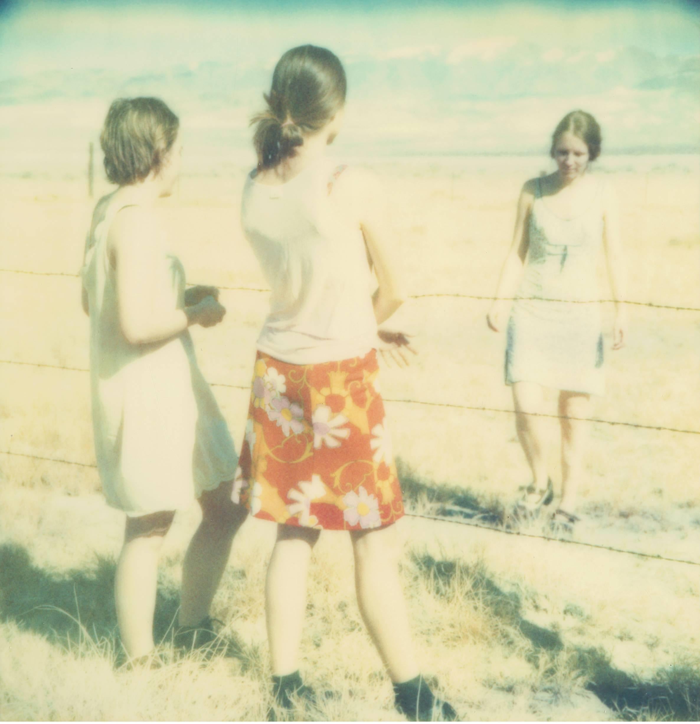 Stefanie Schneider Landscape Photograph - Three girls I - Contemporary, 21st Century, Polaroid 