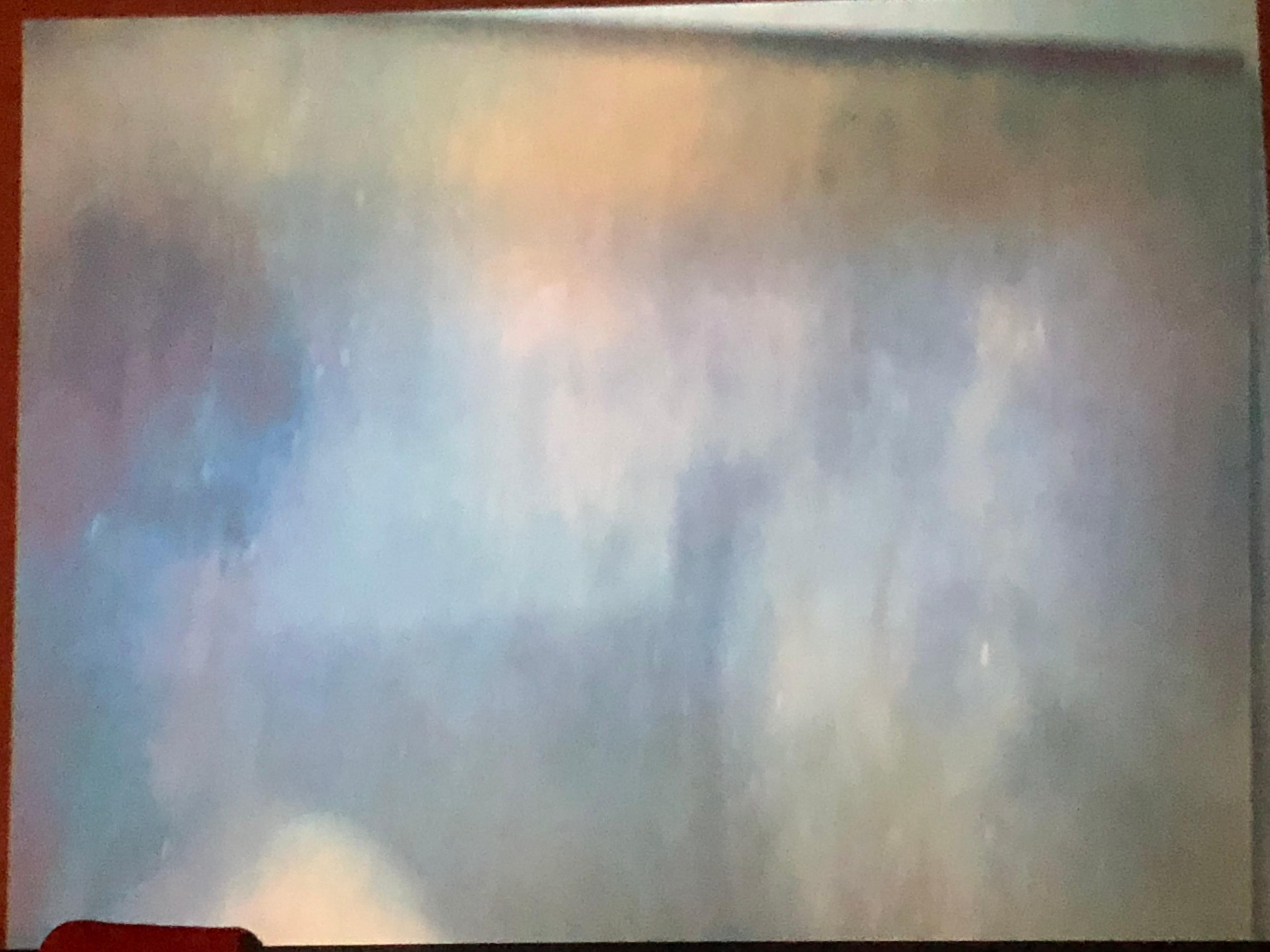 Unfinished Bridge (Stay) - Polaroid, 21st Century, Brooklyn Bridge, New York (Blau), Abstract Photograph, von Stefanie Schneider