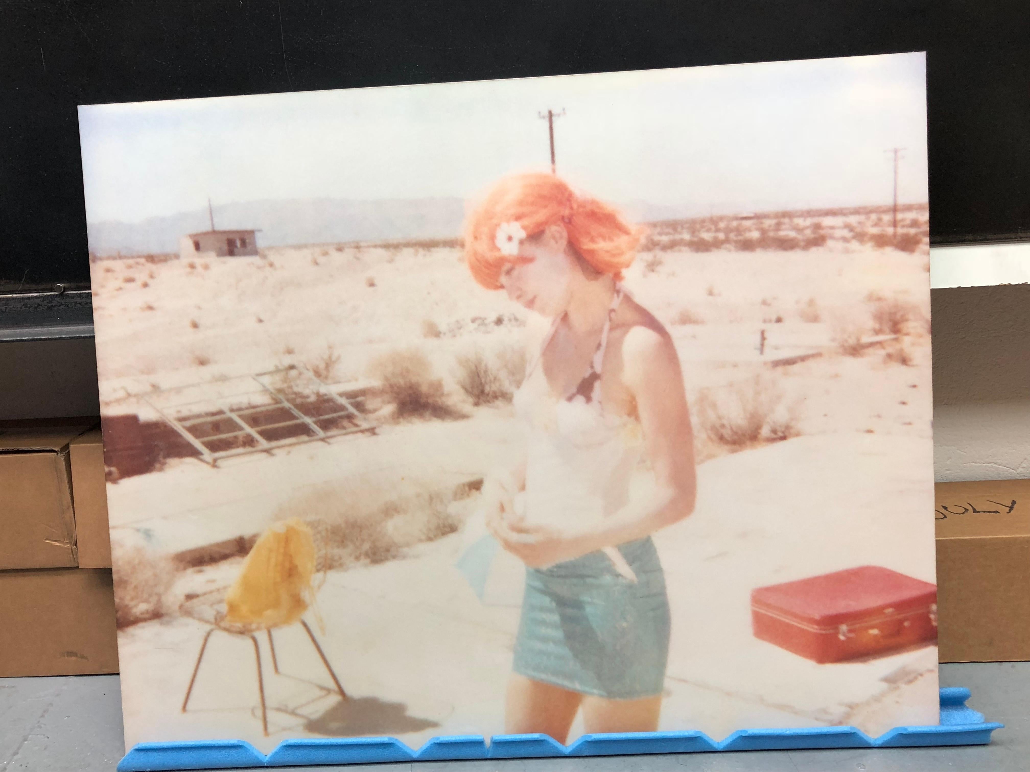 Untitled - Stage of Consciousness (29 Palms, CA) - analog, mounted - Beige Portrait Photograph by Stefanie Schneider