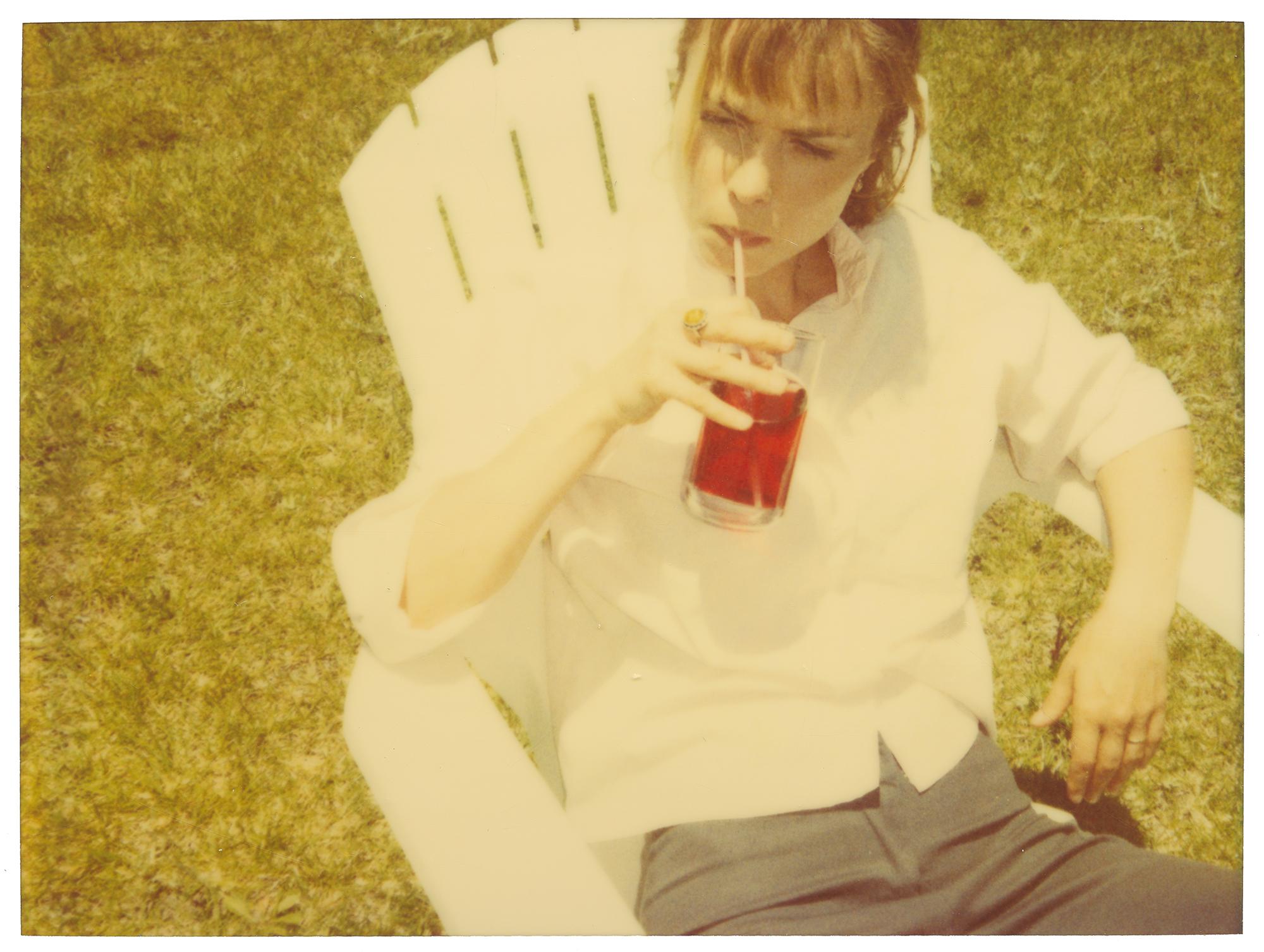 Stefanie Schneider Portrait Photograph - Very berry Cosmo II (Suburbia) featuring Radha Mitchel  - Polaroid, Contemporary
