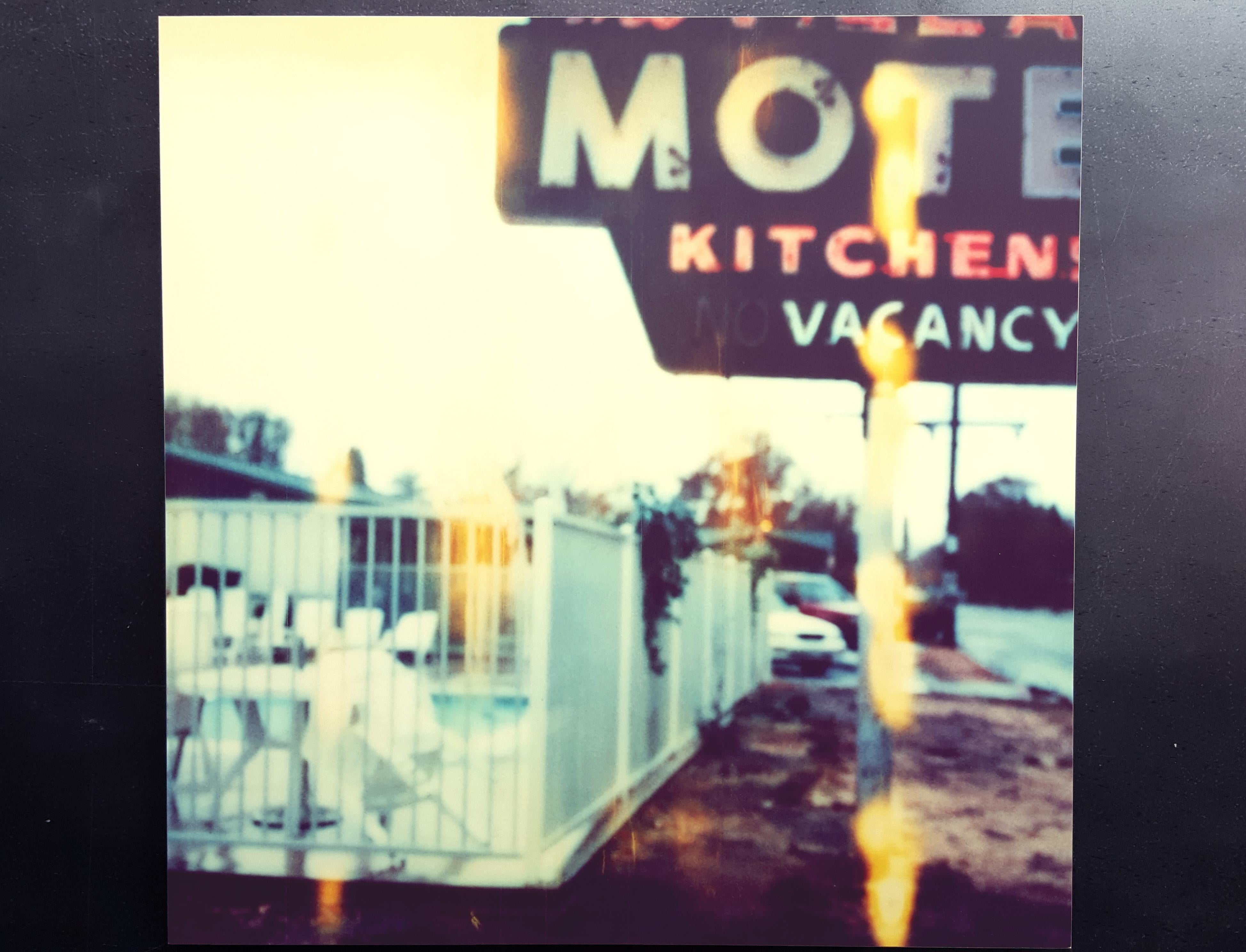 Village Motel - mounted- Contemporary, Landscape, expired, Polaroid, analog - Beige Landscape Photograph by Stefanie Schneider