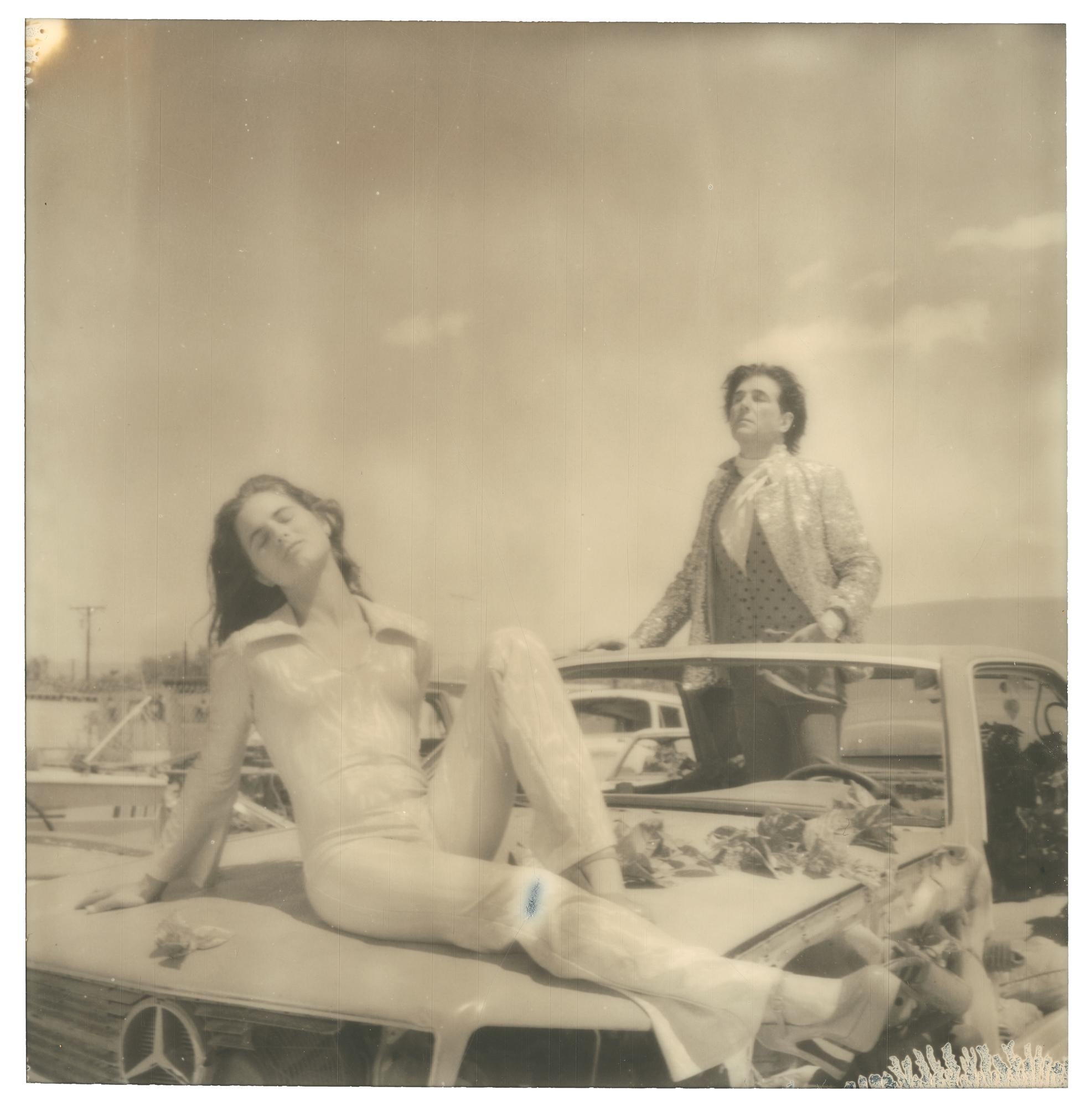 Stefanie Schneider Black and White Photograph - Waiting III (Ensign Broderick record Shoot 'Blood Crush') - Bombay Beach, CA