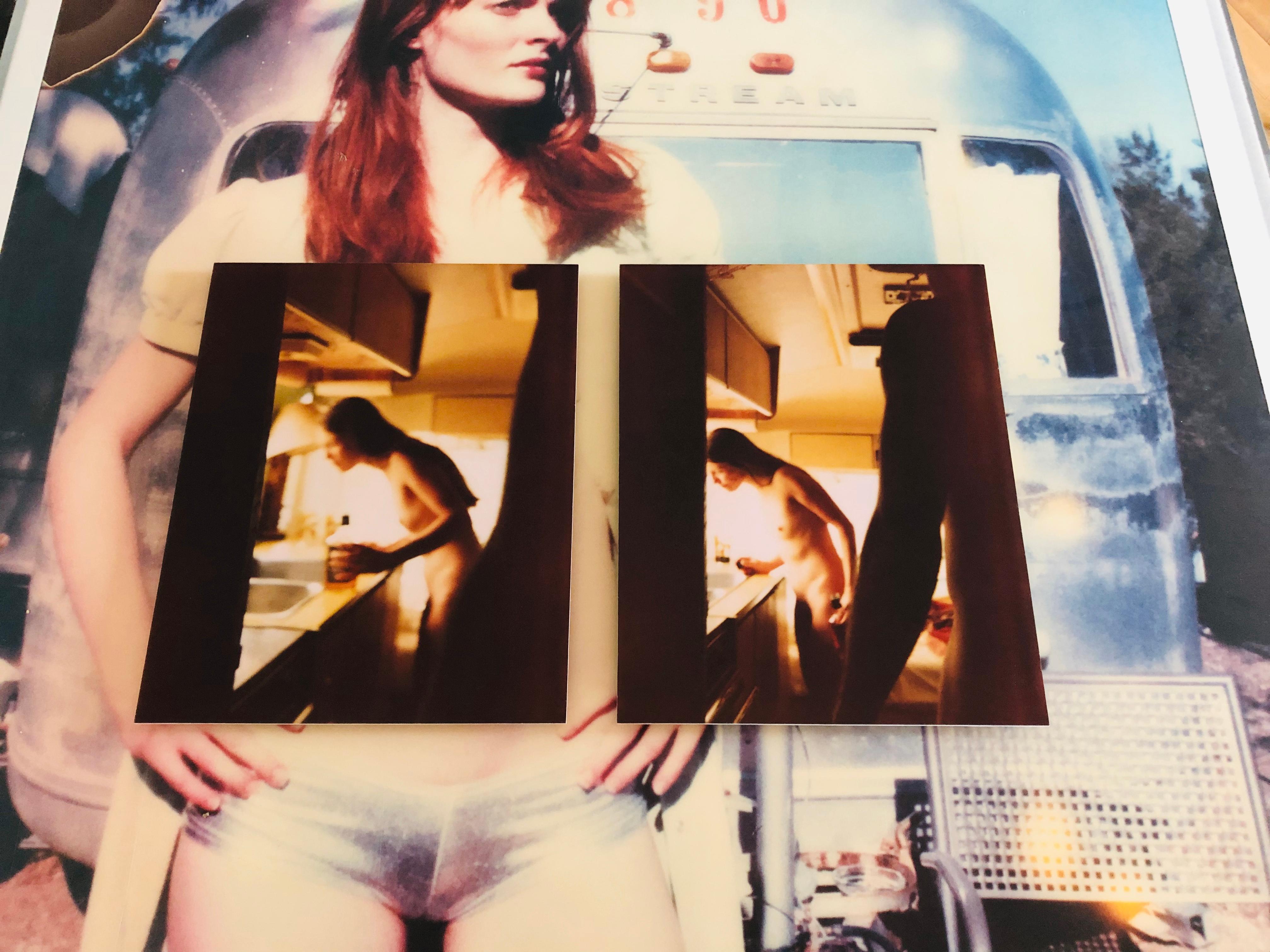 Whisky and Water VI - Sidewinder - Diptych, Polaroid, Nude, 21st Century, Color - Brown Color Photograph by Stefanie Schneider