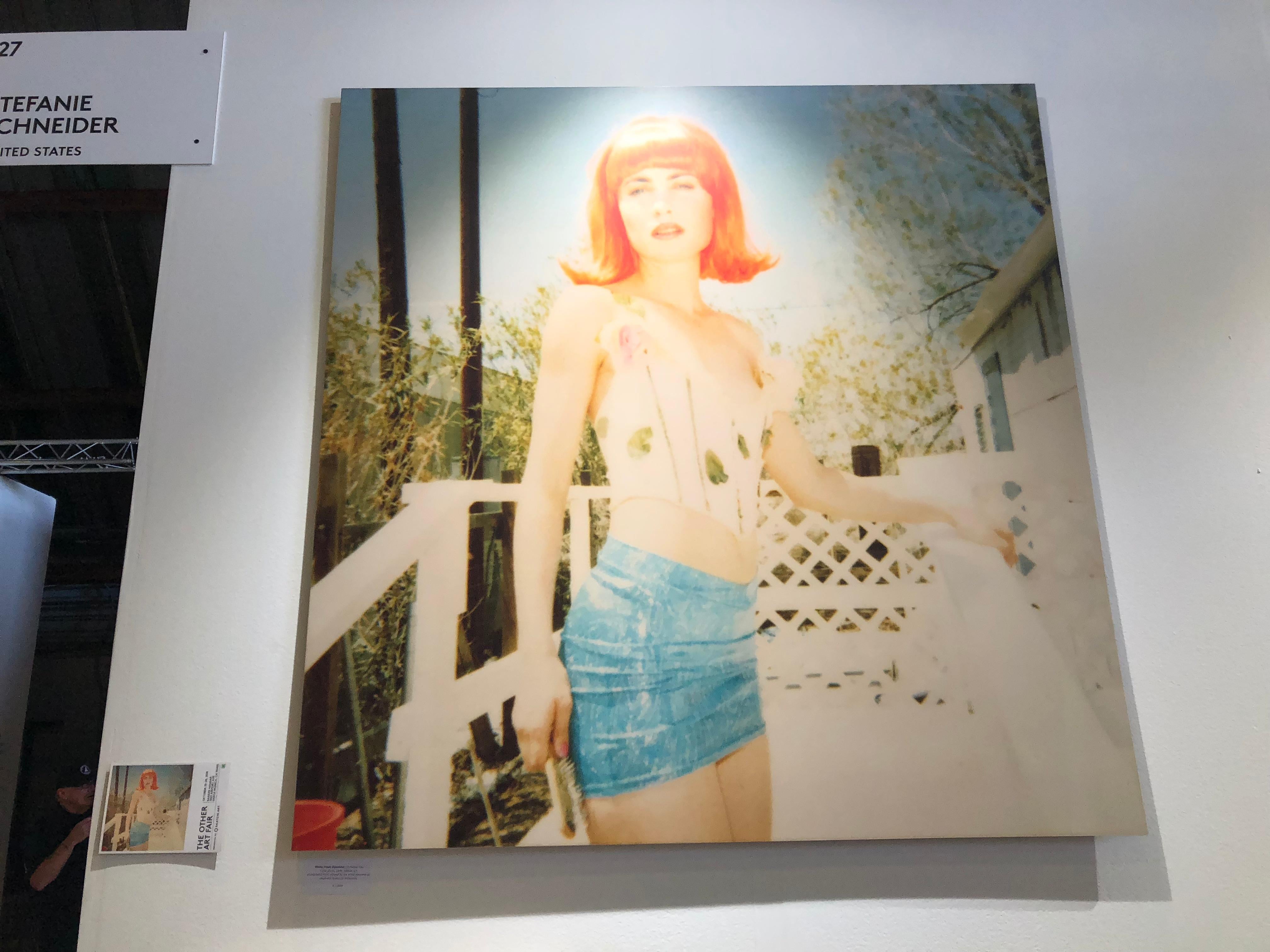 White Trash Beautiful I (29 Palms, CA) featuring Radha Mitchell, analog, mounted - Photograph by Stefanie Schneider