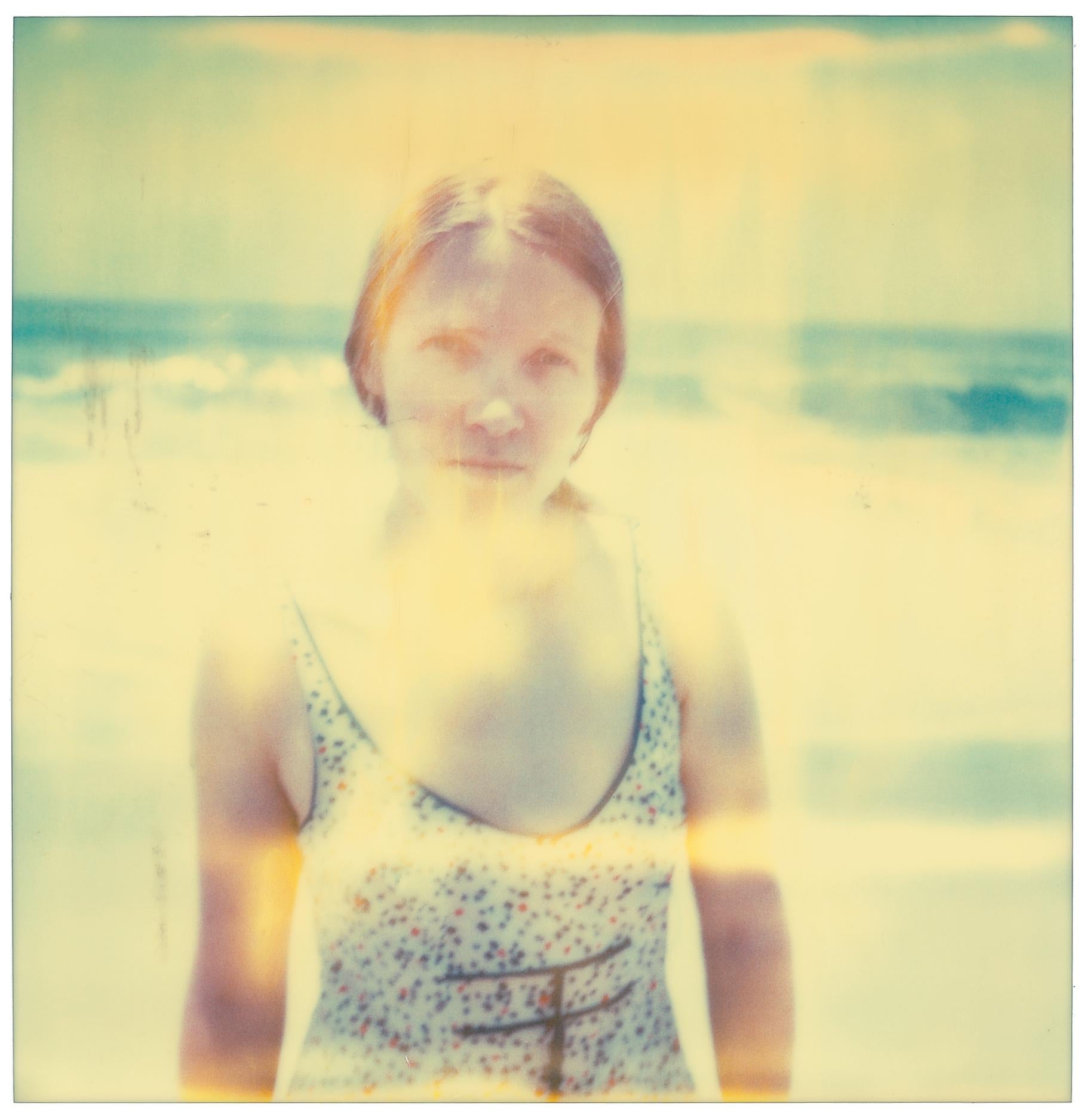 Woman in Malibu (Stranger than Paradise), triptych, analog - Beige Landscape Photograph by Stefanie Schneider