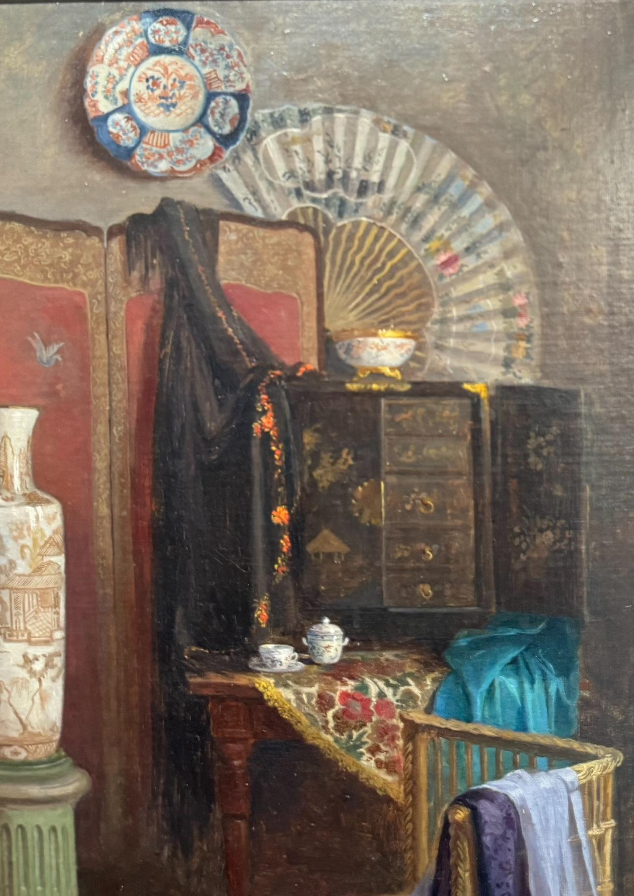 Stefanie Trautweiller (1888 - 1976) was an Austrian Female Still life Painter

This work for sale is probably her most beautiful vivid work!

she sales in all auctions worldwide

Image speaks for itself!

Beautiful Chinoiserie Interior with full of