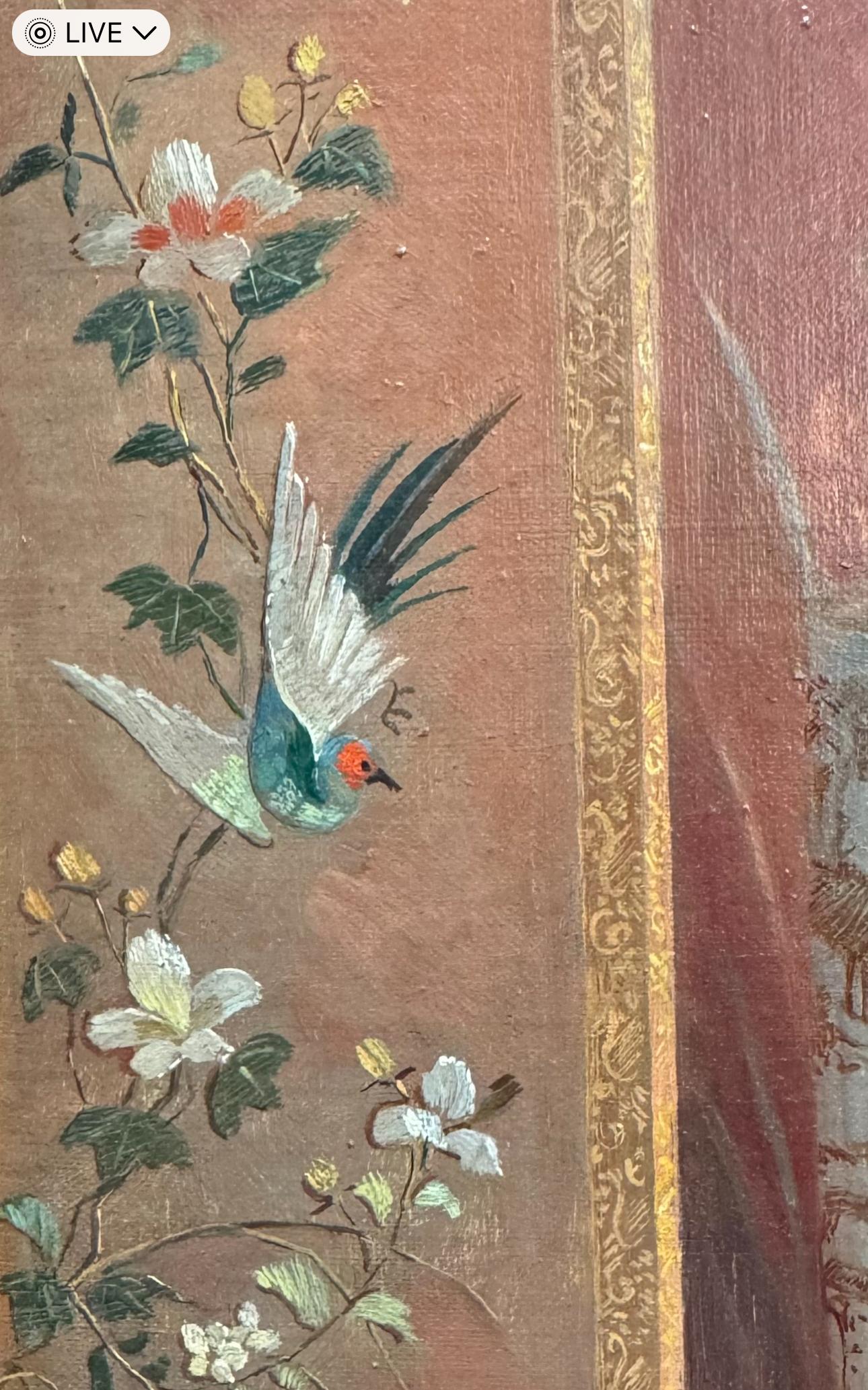 Art Deco CHINOISERIE Interior Painting Of Japonais Vases and Fabrics For Sale 4