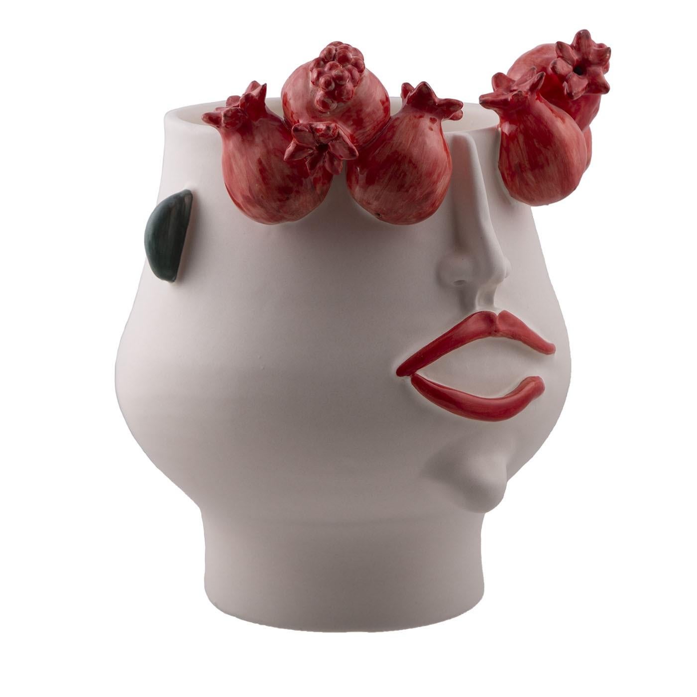 Ceramic Stefanina Picker of Pomegranate Sculpture For Sale