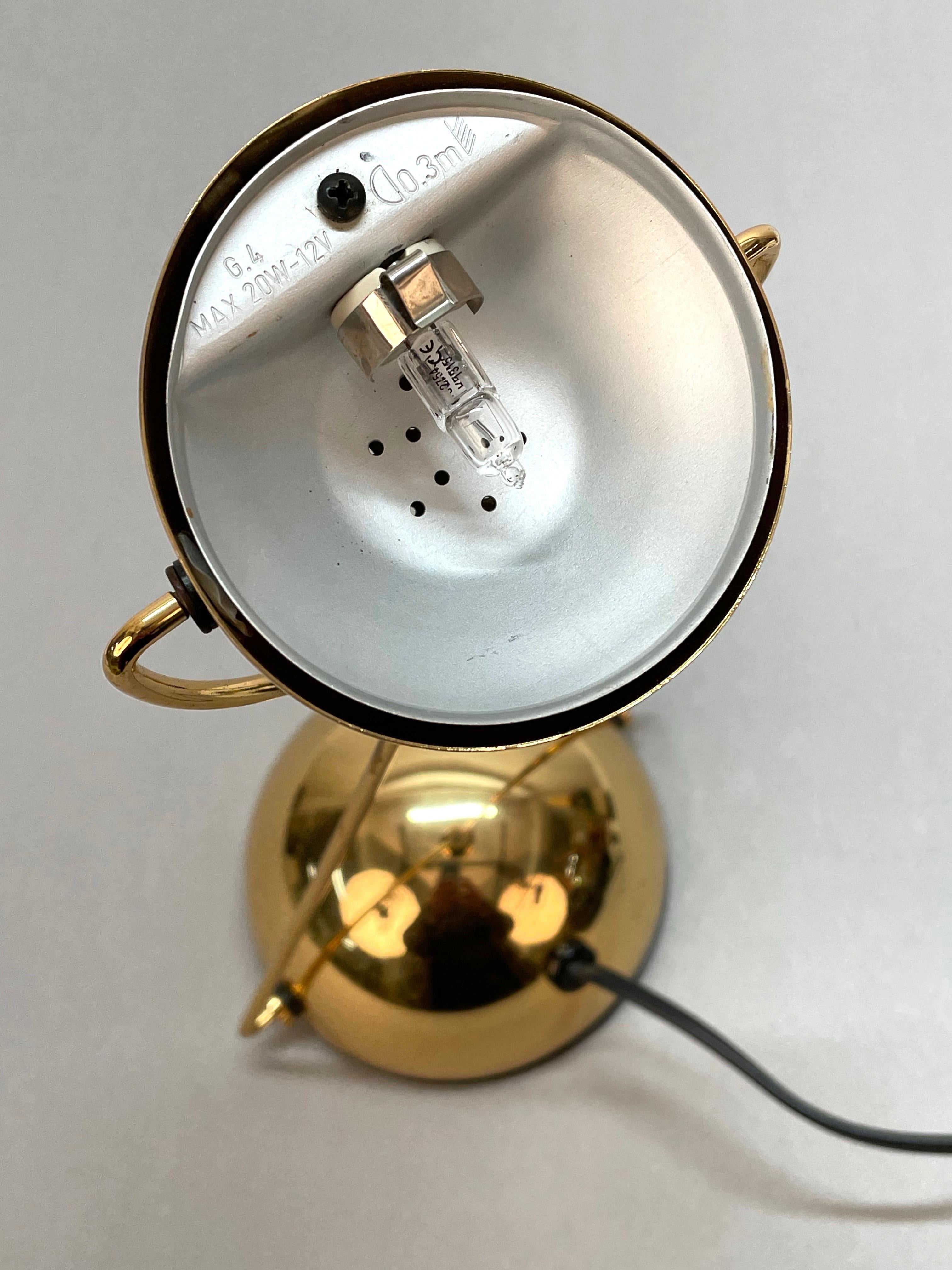 Stefano Cevoli lampe de bureau italienne du milieu du siècle en métal plaqué or 'Meridiana' des années 1980 en vente 12