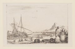 Puerto - Aguafuerte de Stefano Della Bella - Siglo XVII