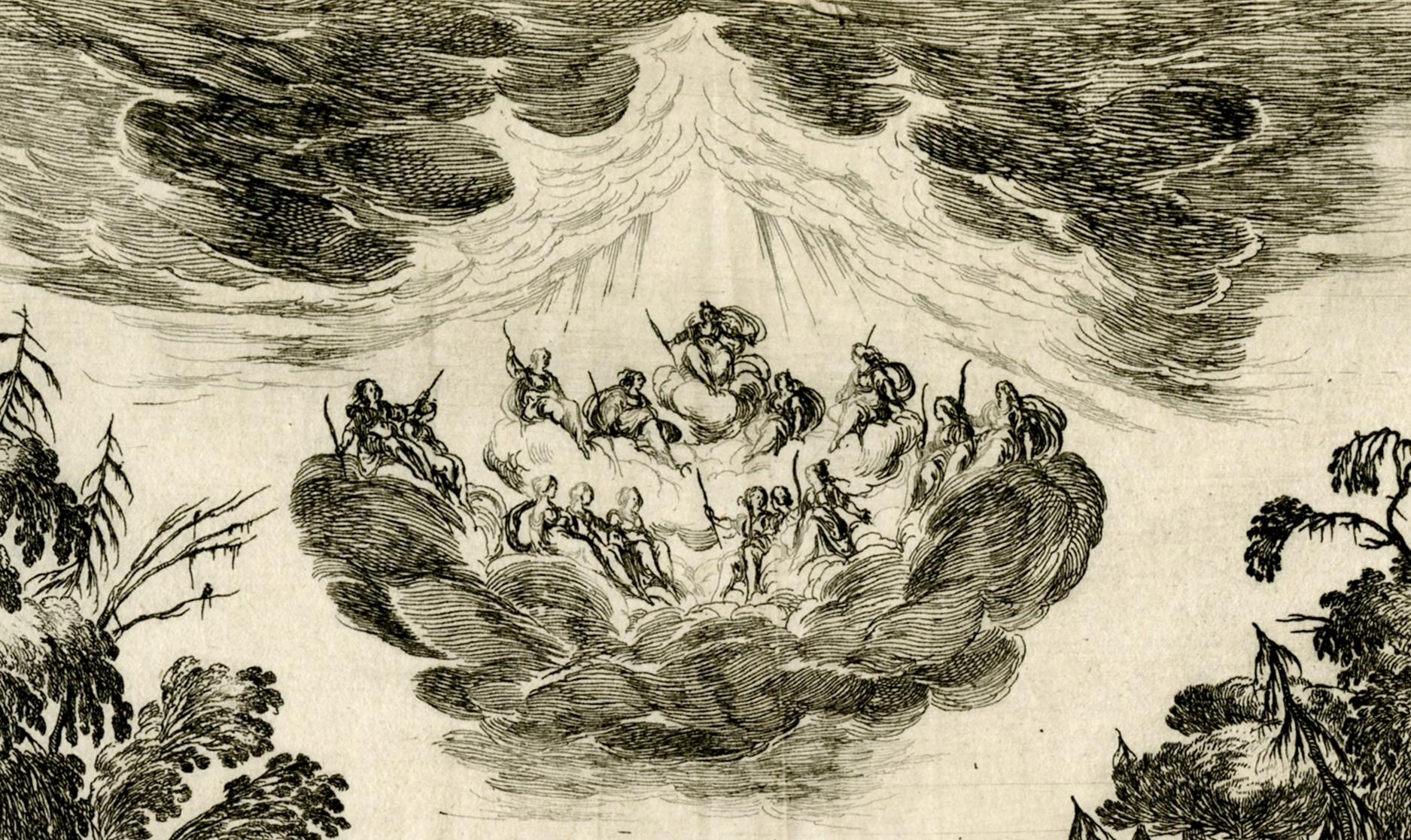 Scena II, Le Nozze Degli Dei - Print di Stefano Della Bella