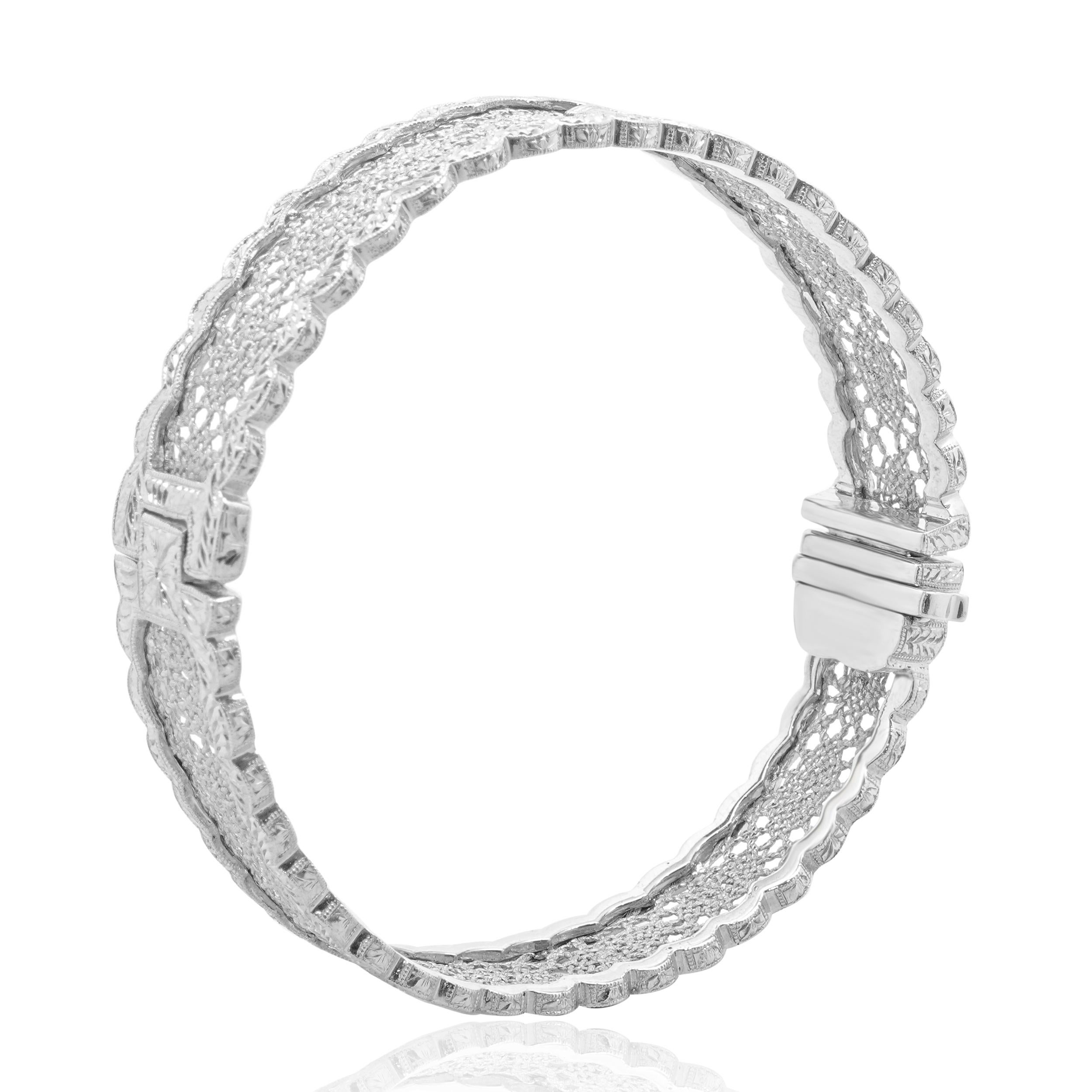 Stefano Grando, bracelet à maillons vénitiens en or blanc 18 carats Excellent état - En vente à Scottsdale, AZ