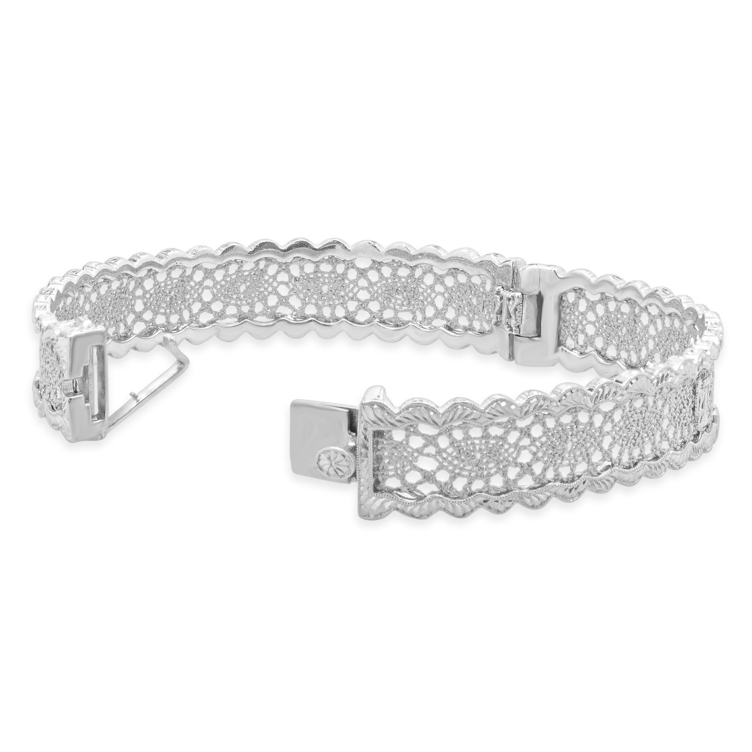 Stefano Grando, bracelet à maillons vénitiens en or blanc 18 carats Pour femmes en vente