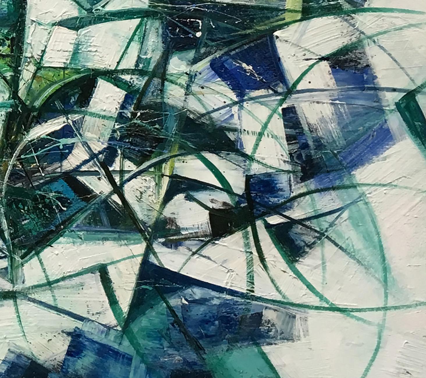 GREEN ENERGY - Stefano Iannone Italian modern oil on canvas painting For Sale 4