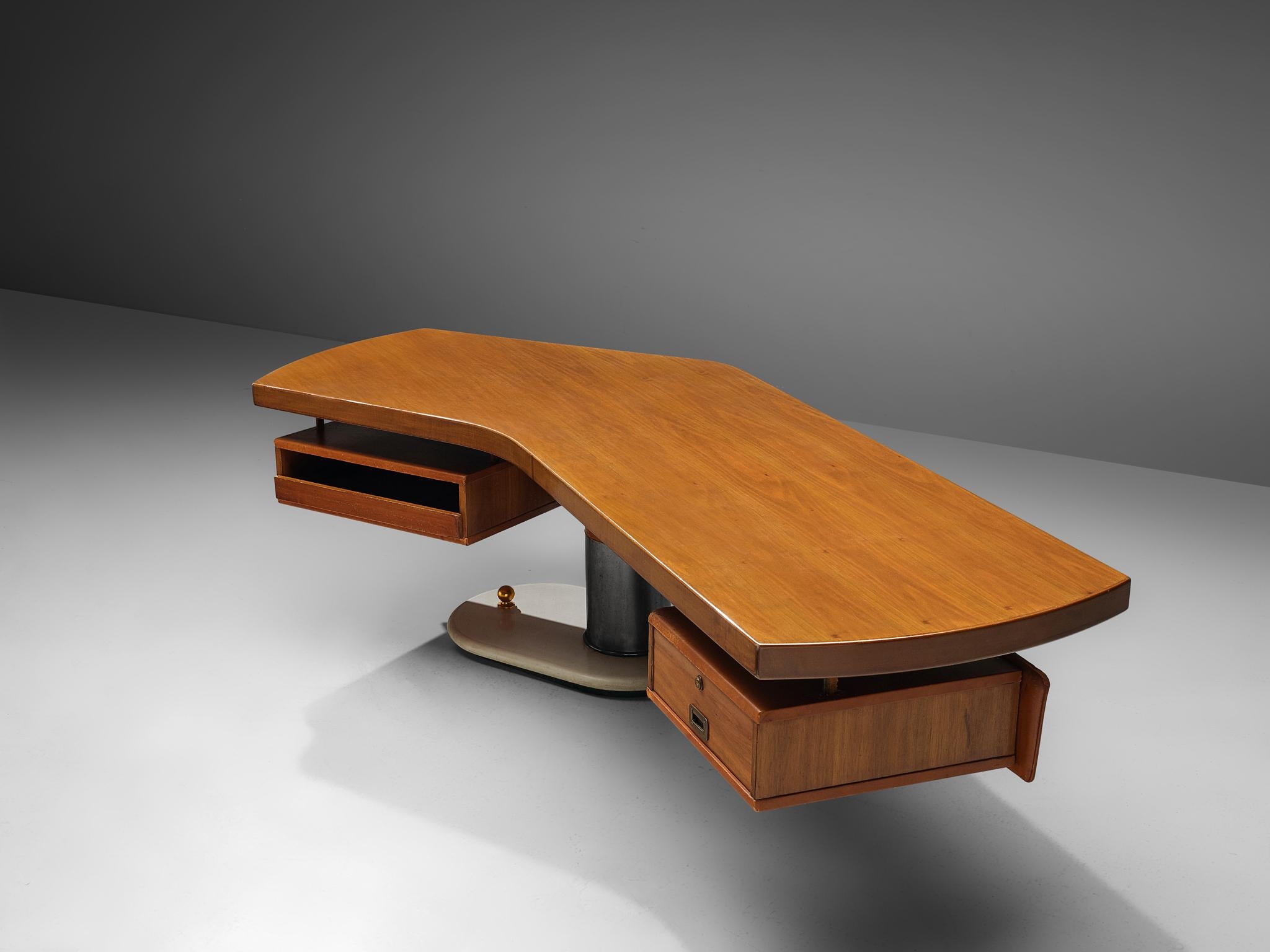 Mid-Century Modern Stefano Mastuzzi Boomerang Desk 'Zero' in Walnut