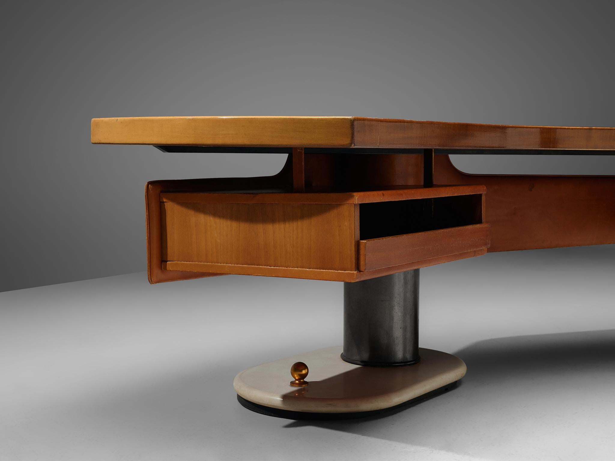 Italian Stefano Mastuzzi Boomerang Desk 'Zero' in Walnut