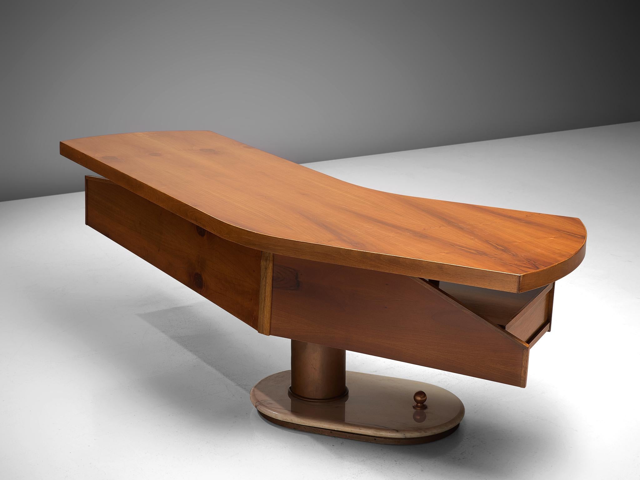 Mid-20th Century Stefano Mastuzzi Boomerang Desk 'Zero' in Pine