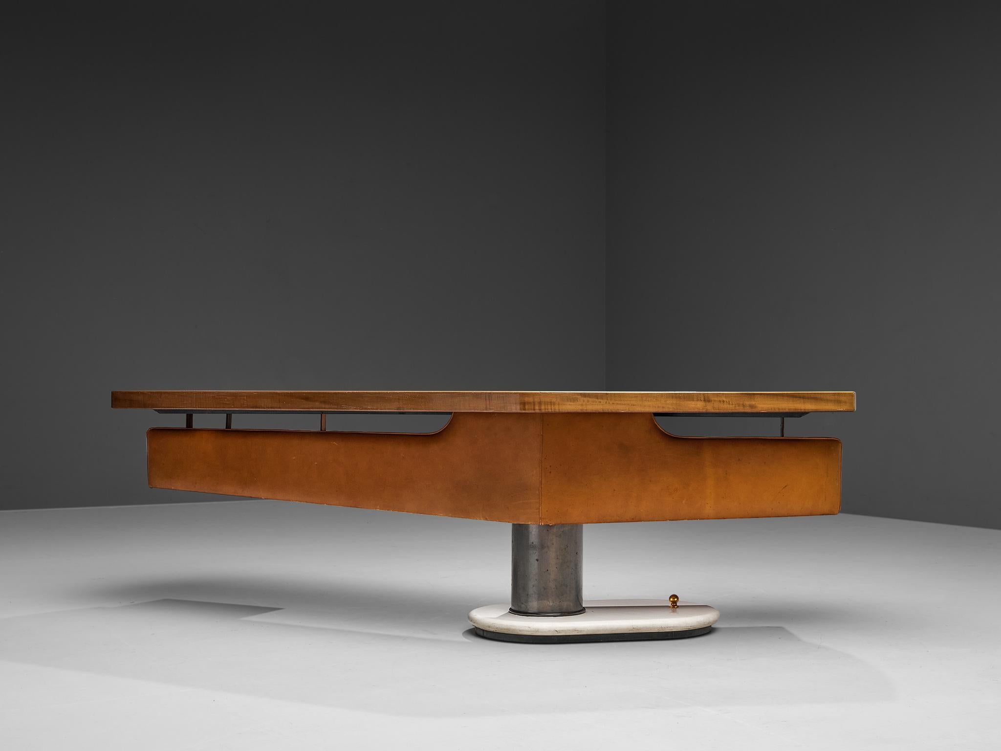 Stefano Mastuzzi Boomerang Desk 'Zero' in Walnut and Marble 4
