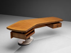 Stefano Mastuzzi Boomerang Desk 'Zero' in Walnut and Marble