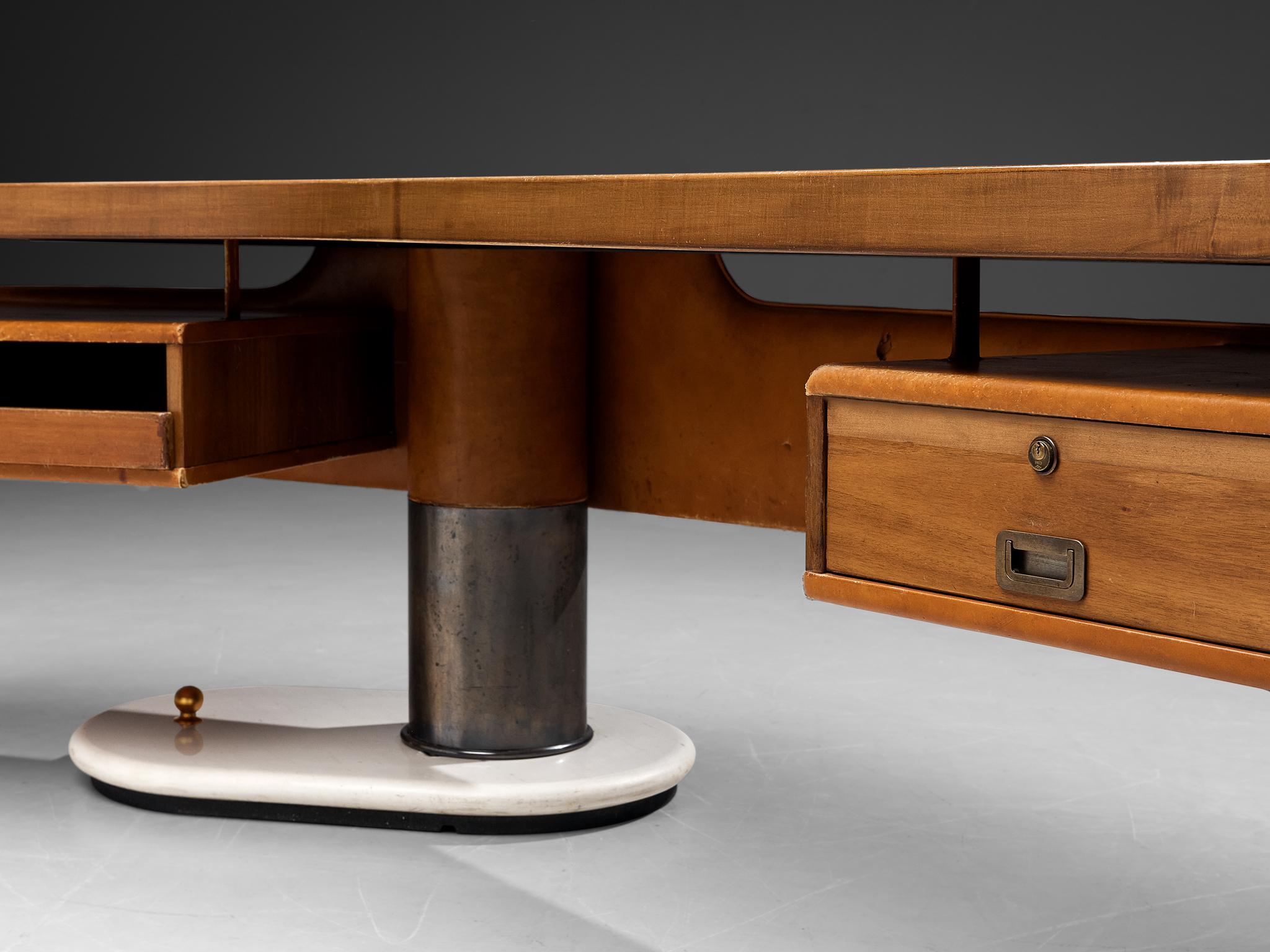 Mid-Century Modern Stefano Mastuzzi Boomerang Desk 'Zero' in Walnut and Marble