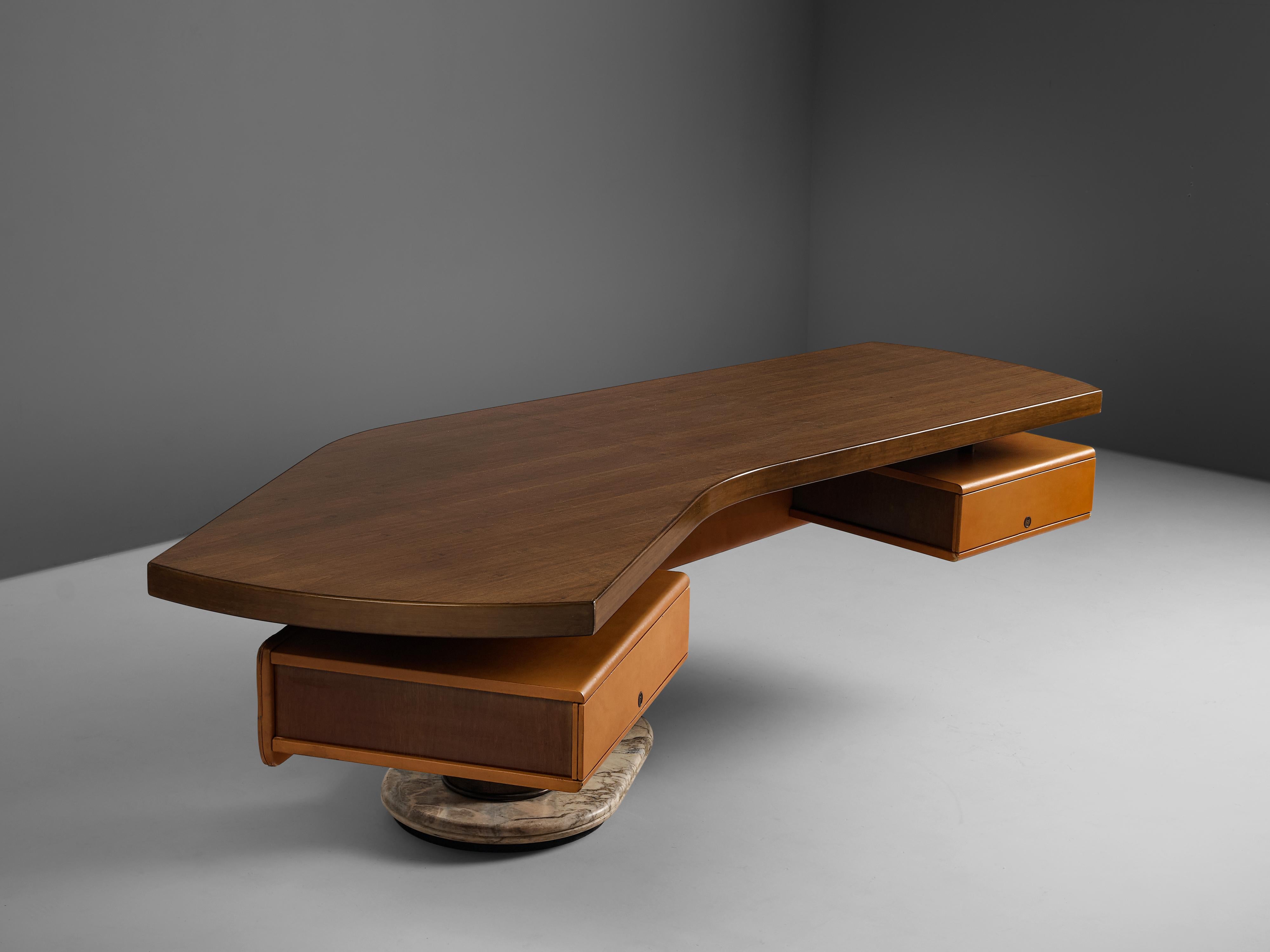 Mid-20th Century Stefano Mastuzzi Boomerang Desk 'Zero' in Walnut