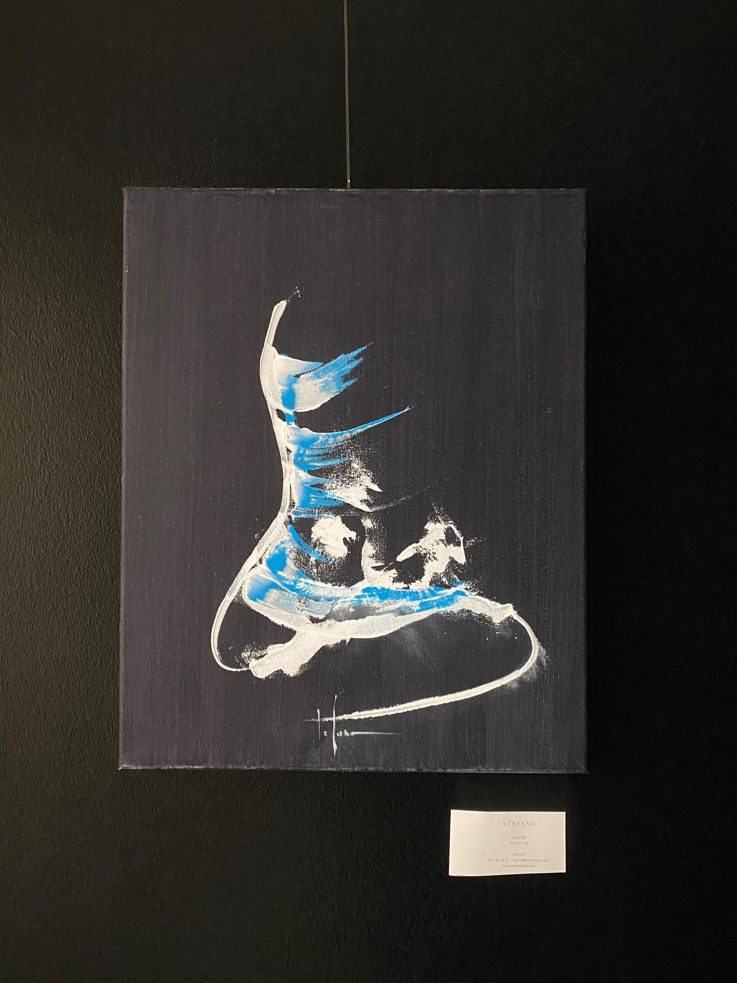 Surf di Stefano - Olio su tela 40x50 cm in vendita 1