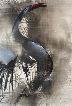 Variation Black Swan by Stefano - Oil on canvas 140x100 cm