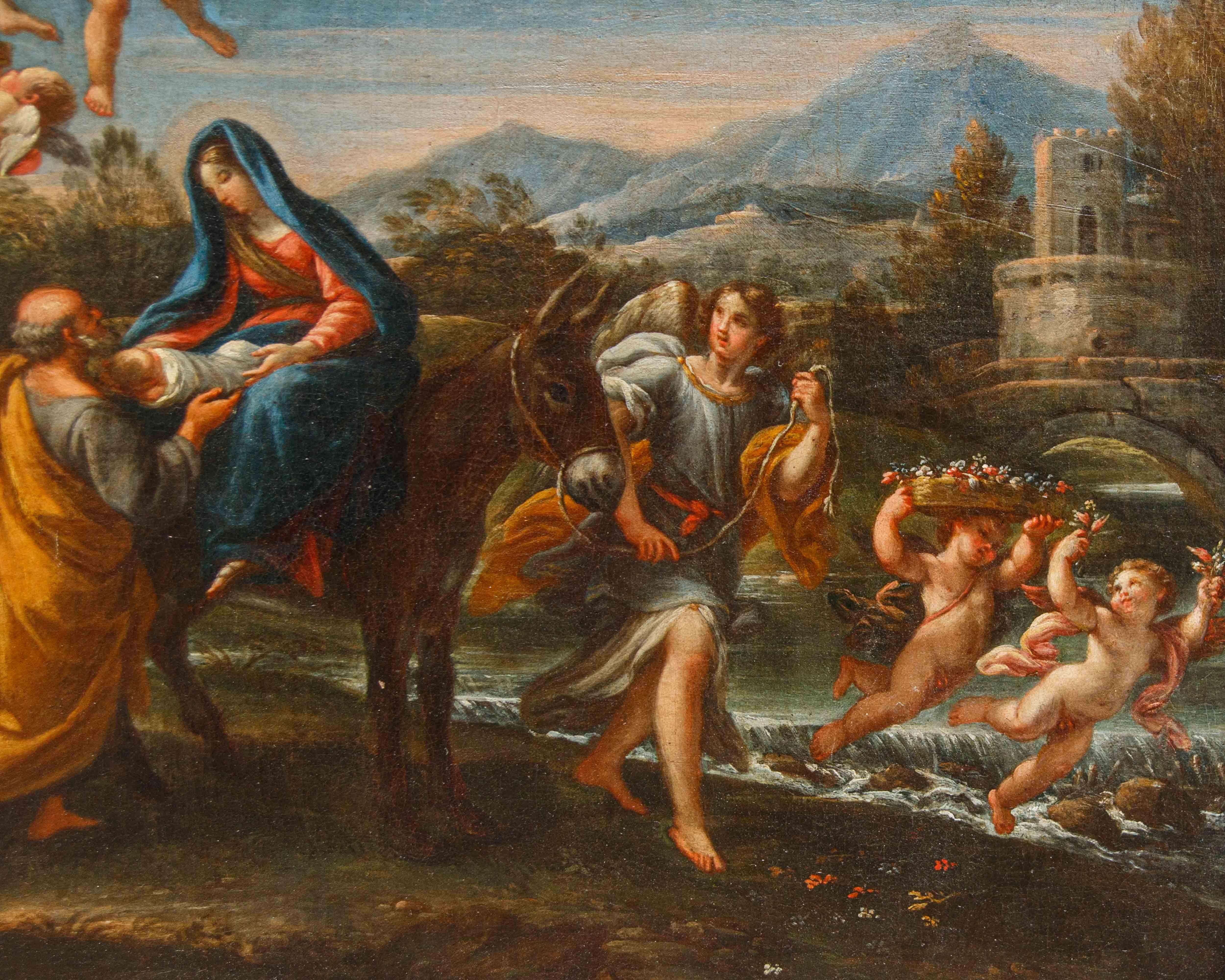 Stefano Pozzi (Roma, 1699 – 1768), attr., Riposo dalla fuga in Egitto in vendita 1