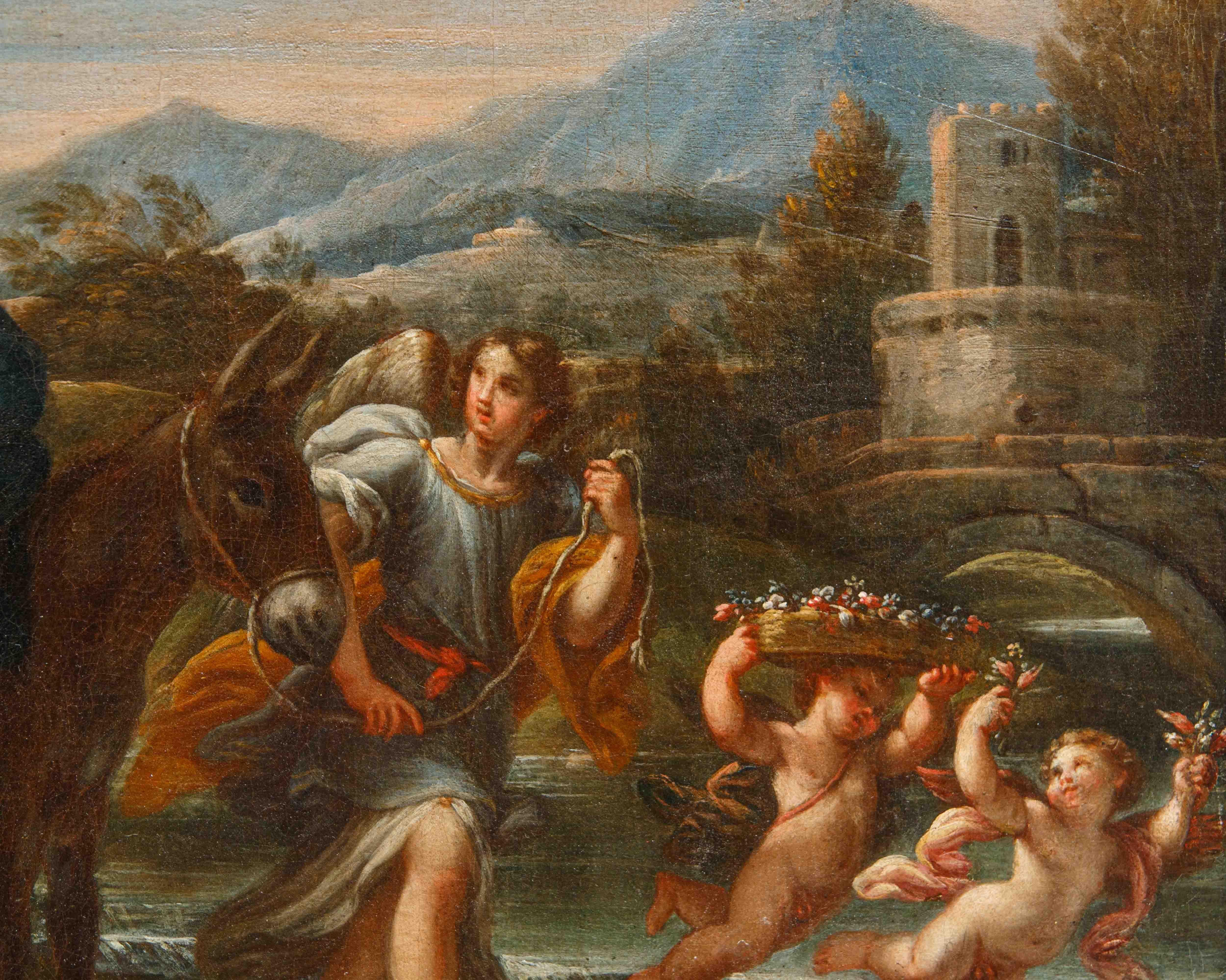Stefano Pozzi (Roma, 1699 – 1768), attr., Riposo dalla fuga in Egitto in vendita 3