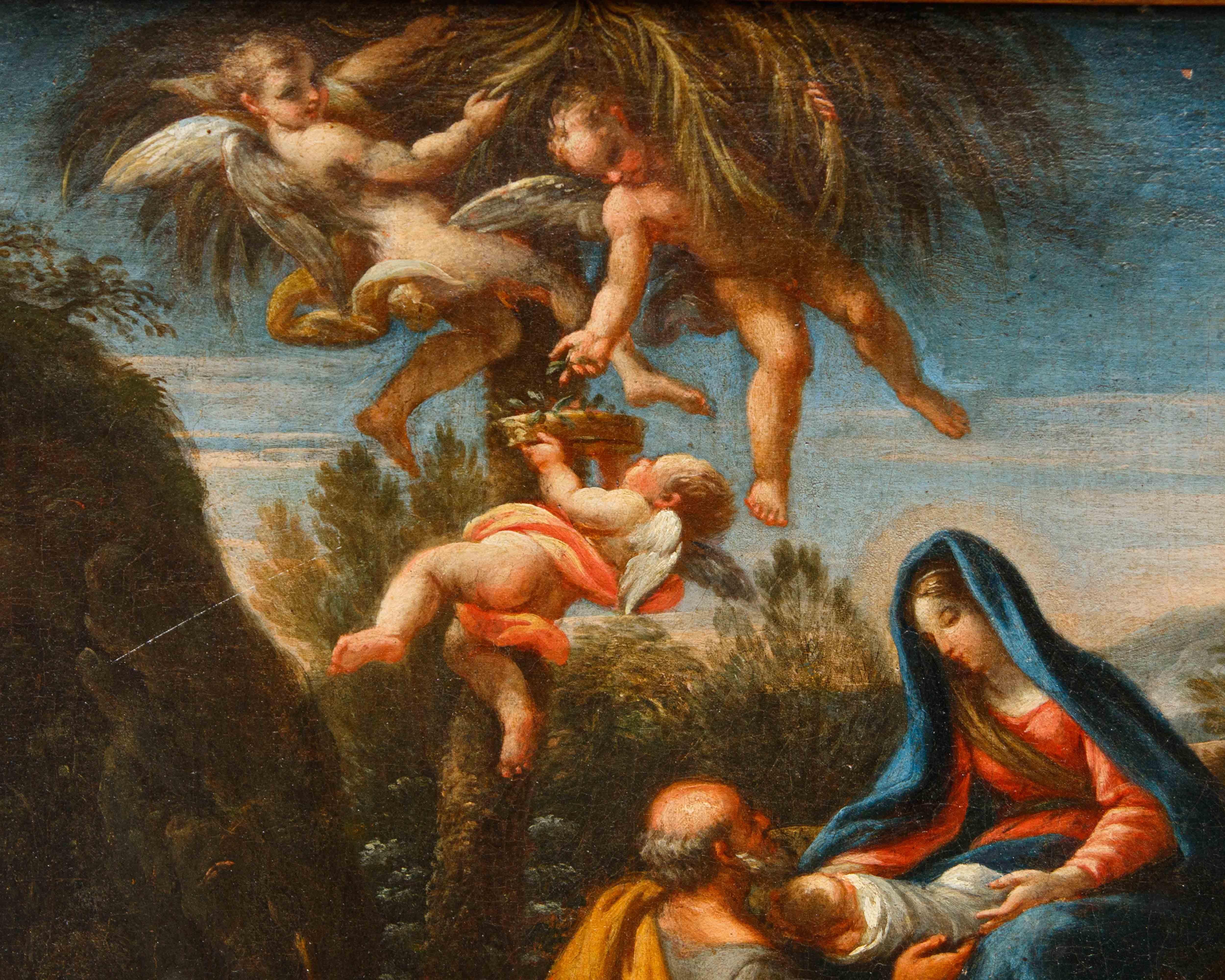 Stefano Pozzi (Roma, 1699 – 1768), attr., Riposo dalla fuga in Egitto in vendita 7
