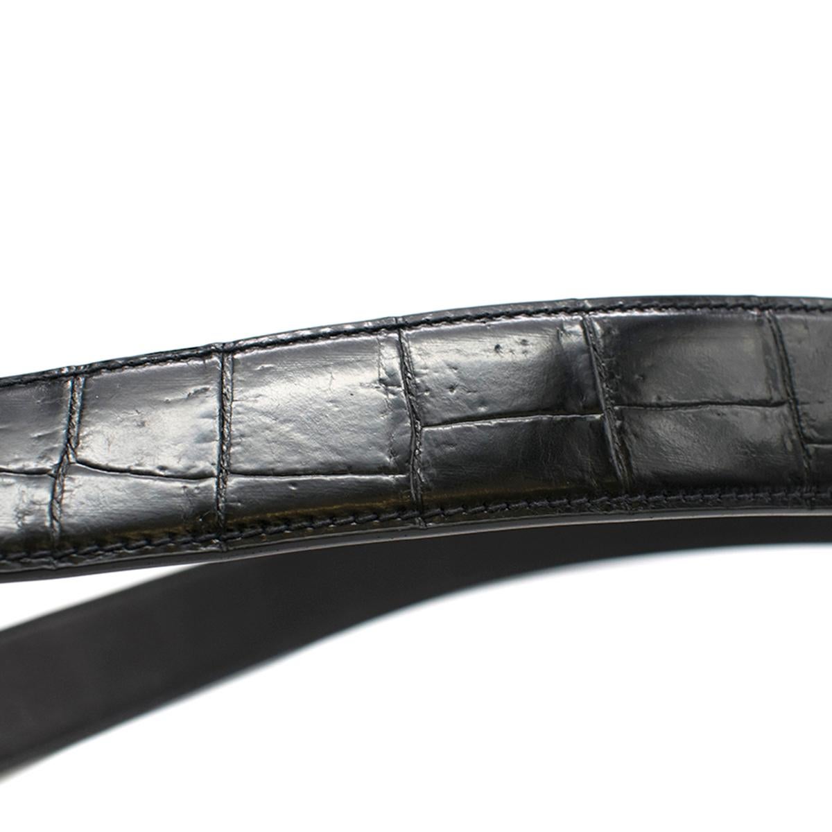 Women's or Men's Stefano Ricci Black Crocodile & Diamond Belt For Sale