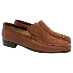 Stefano Ricci Brown Leather and Suede Loafers US 9