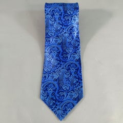 STEFANO RICCI Navy Blue Paisley Silk Tie