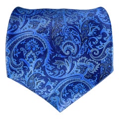 STEFANO RICCI Navy Blue Paisley Silk Tie STEFANO RICCI Navy Blue Paisley Silk Tie