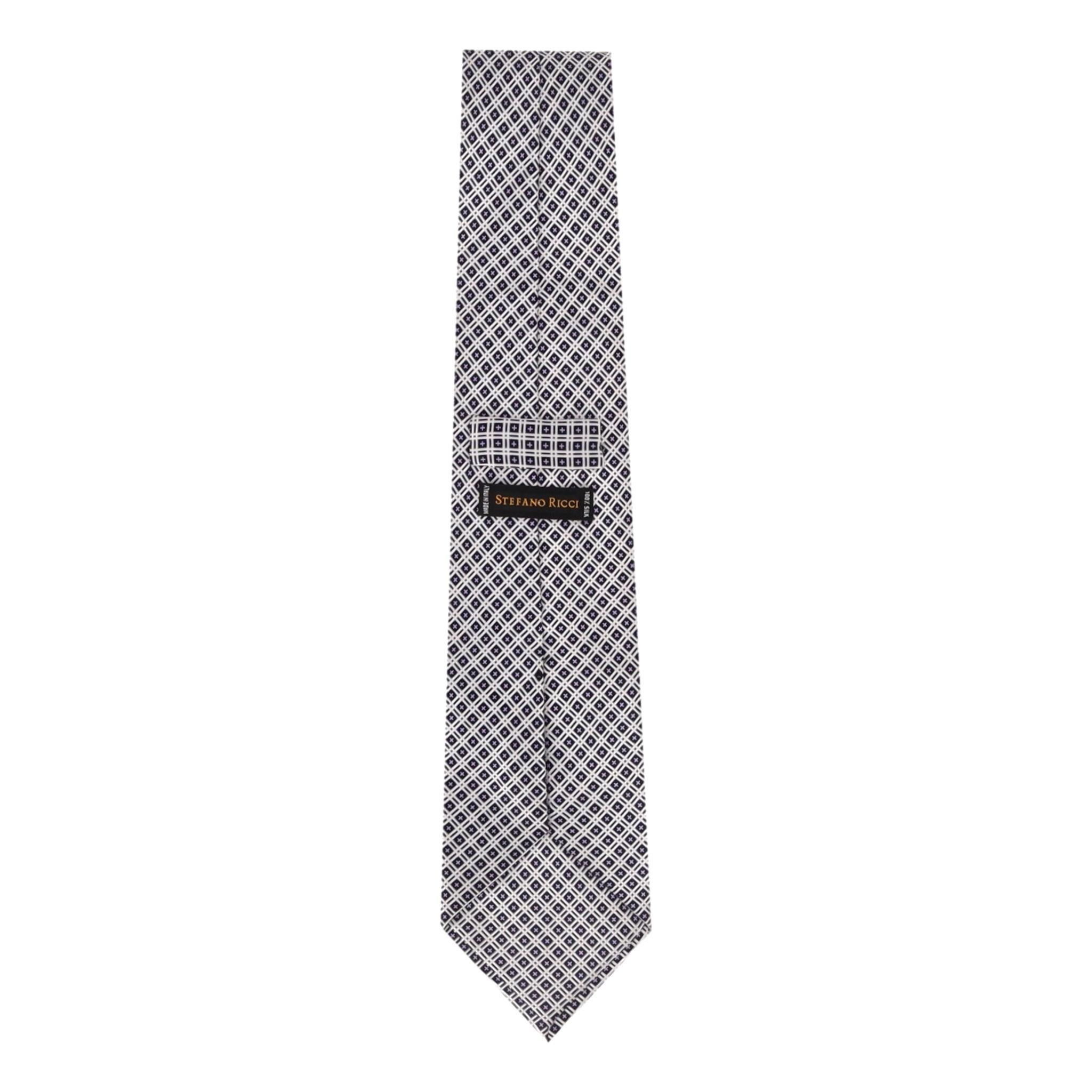 Gray Stefano Ricci Printed Silk Tie With Swarovski Crystals For Sale