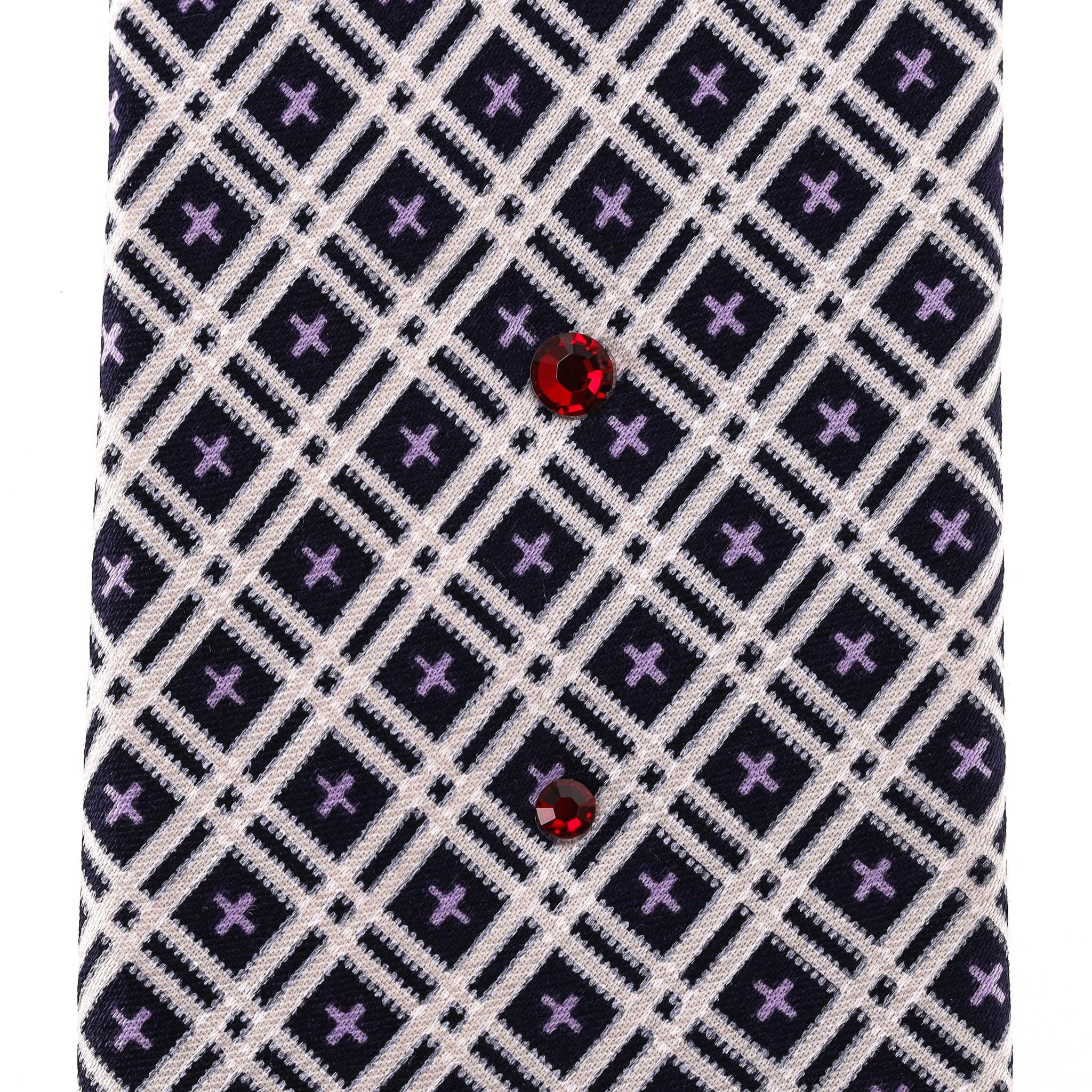 Men's Stefano Ricci Printed Silk Tie With Swarovski Crystals For Sale
