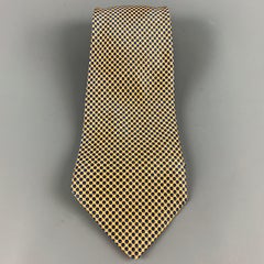 STEFANO RICCI Yellow Navy Nailhead Silk Tie