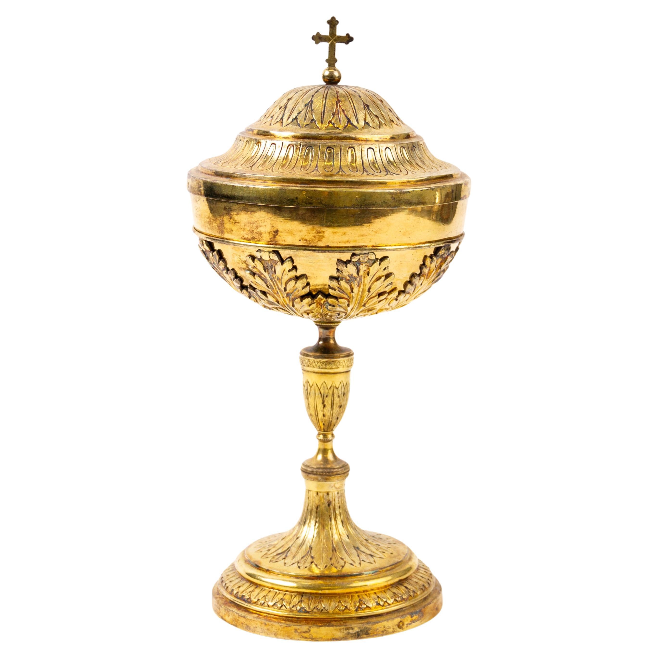 Stefano Sciolet II (ca. 1830 Rome) 889 Silver Gilt Ciborium with Papal Marks For Sale