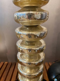 Stefano Toso, Coppia di lampade da tavolo di Murano dorate, 1980