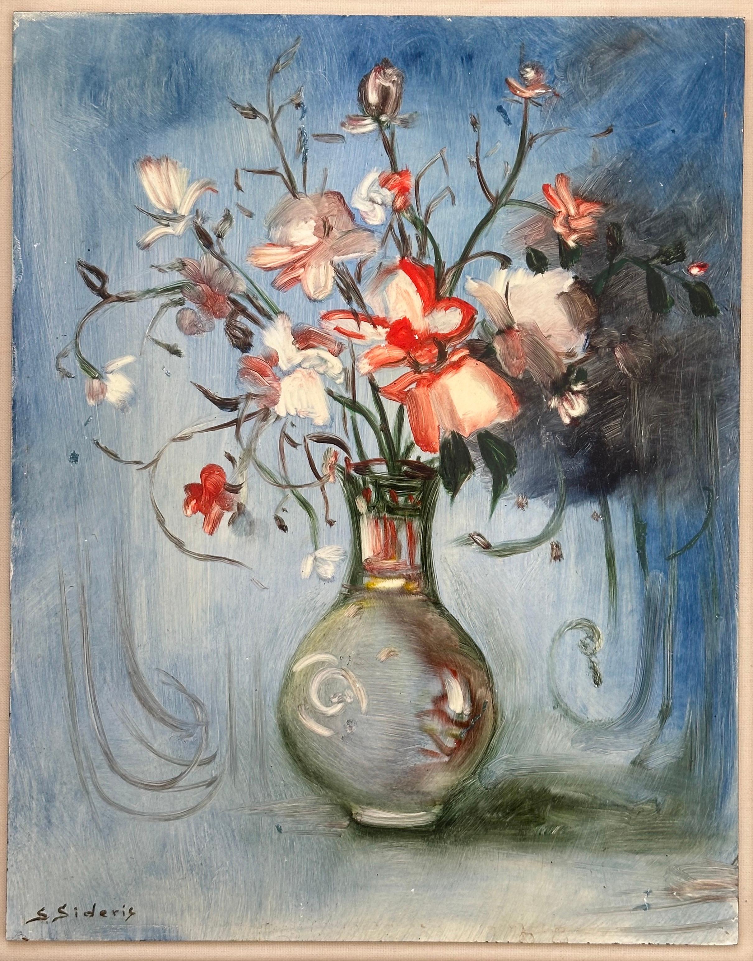 Natura morta floreale - Painting di Stefanos Sideris
