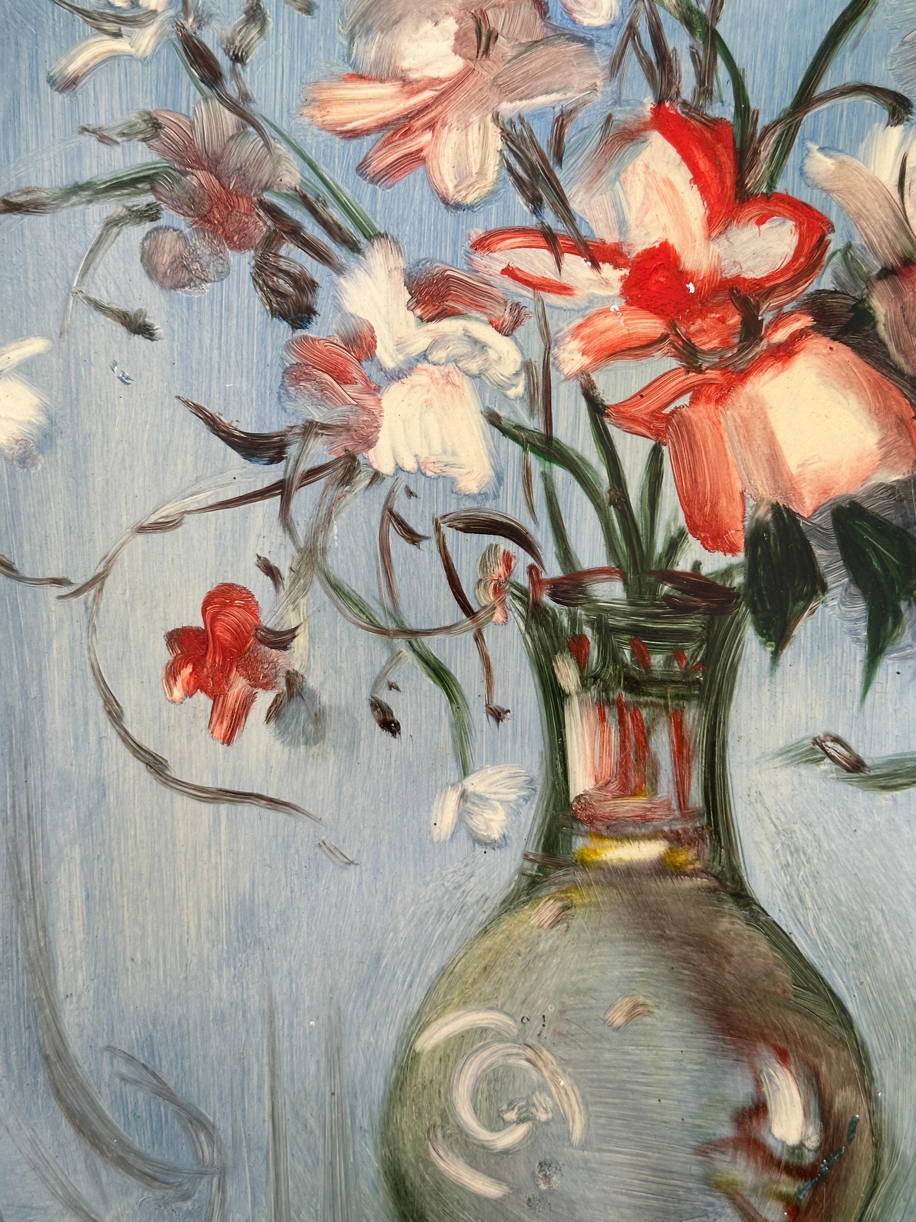 Natura morta floreale - Painting Astratto di Stefanos Sideris