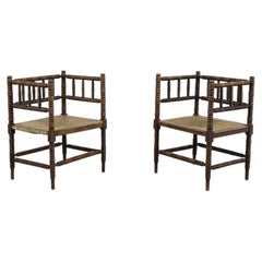 Stefanus Collé Bobbin Corner Chairs, Dutch, 1920s