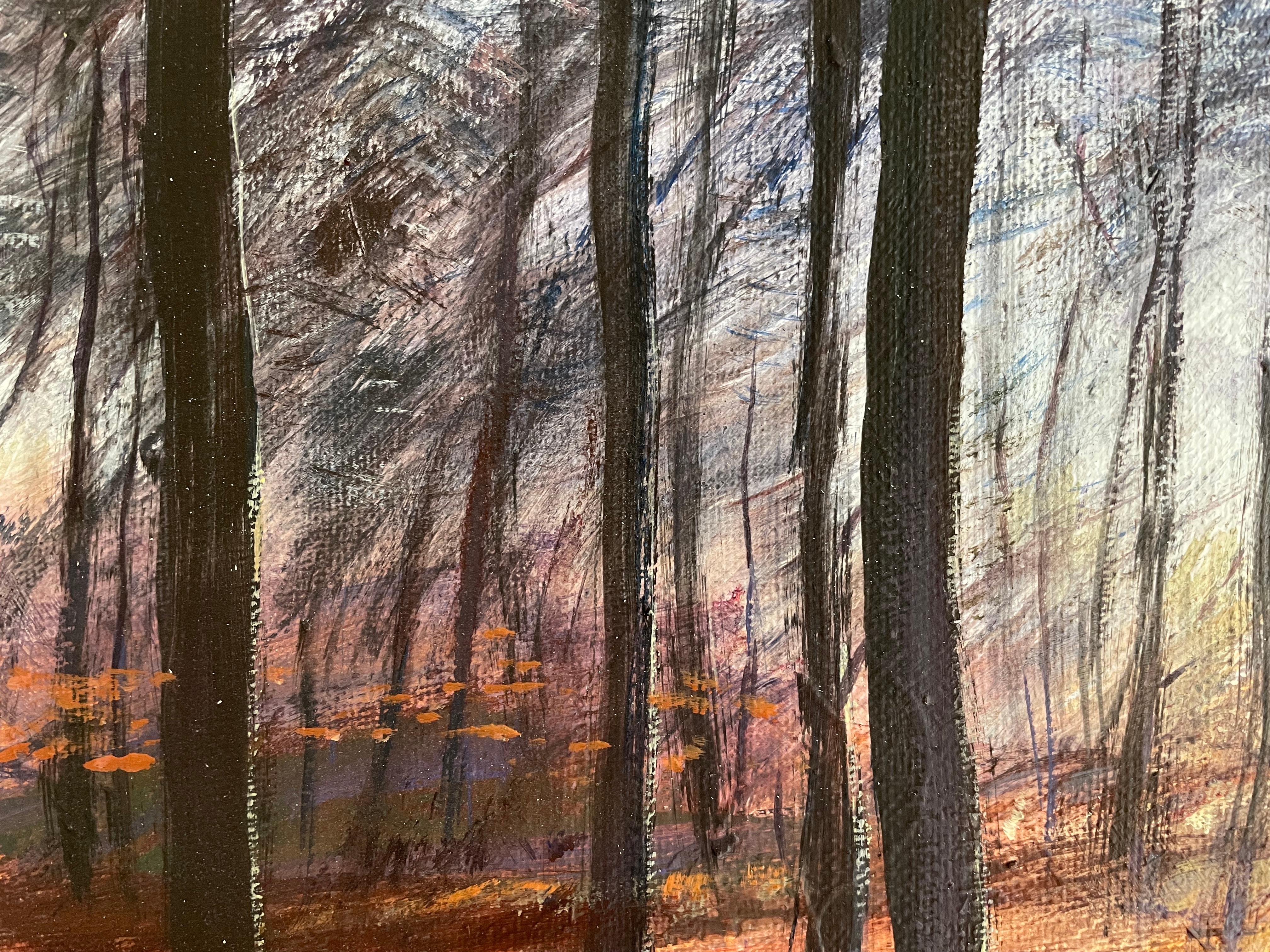 “Folehaven” is a beautiful forest scenery by the Scandinavian (Danish) contemporary artist Steffen Bue. 

In this work, the artist draws his inspiration from the pale light of spring. He gradually brings out the nuances and intensity of delicate