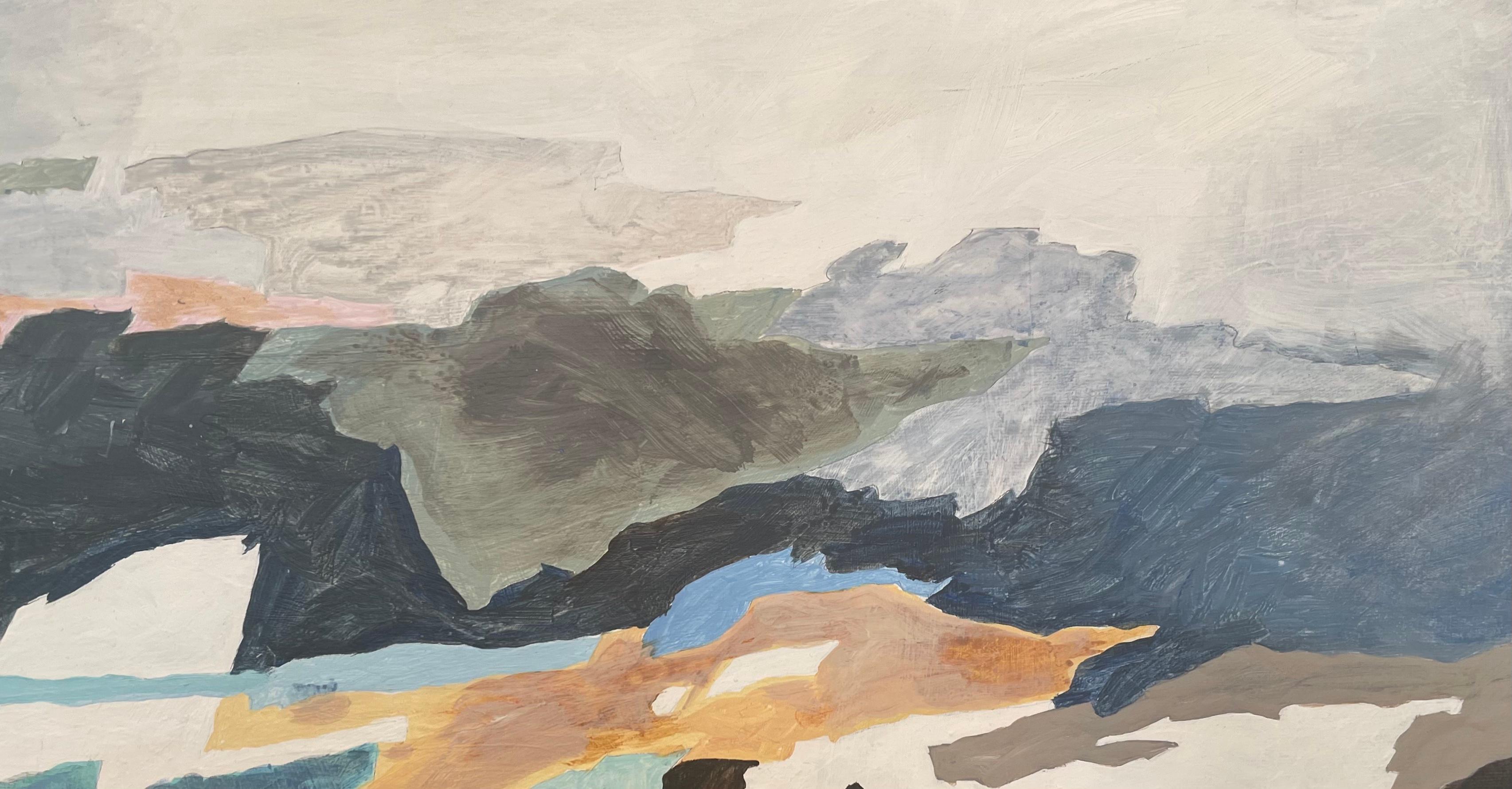 Blaue abstrakte Landschaft „Future Coming“ des zeitgenössischen Künstlers Steffen Bue im Angebot 5