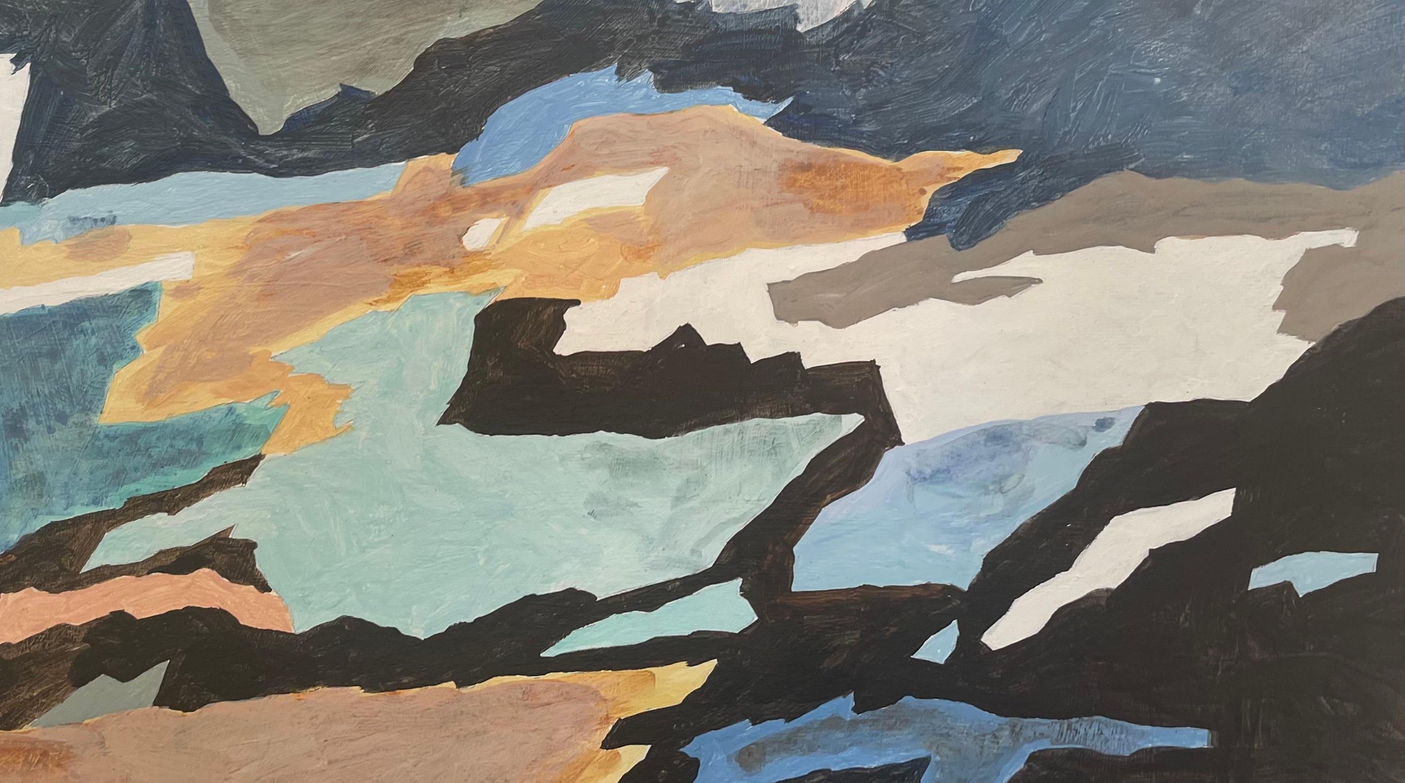 Blaue abstrakte Landschaft „Future Coming“ des zeitgenössischen Künstlers Steffen Bue im Angebot 8