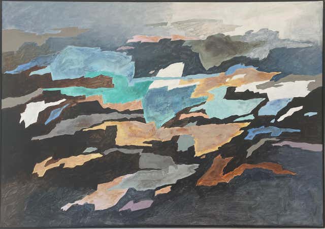 Gabe Brown - Backwater Blues - Contemporary Abstract Landscape Pattern ...