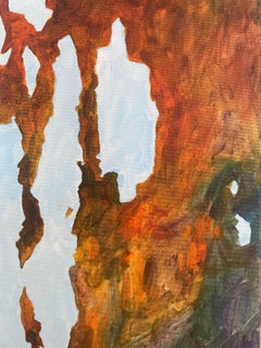 "Mother Nature" Abstract Landscape Painting, Signed, Large Square Painting